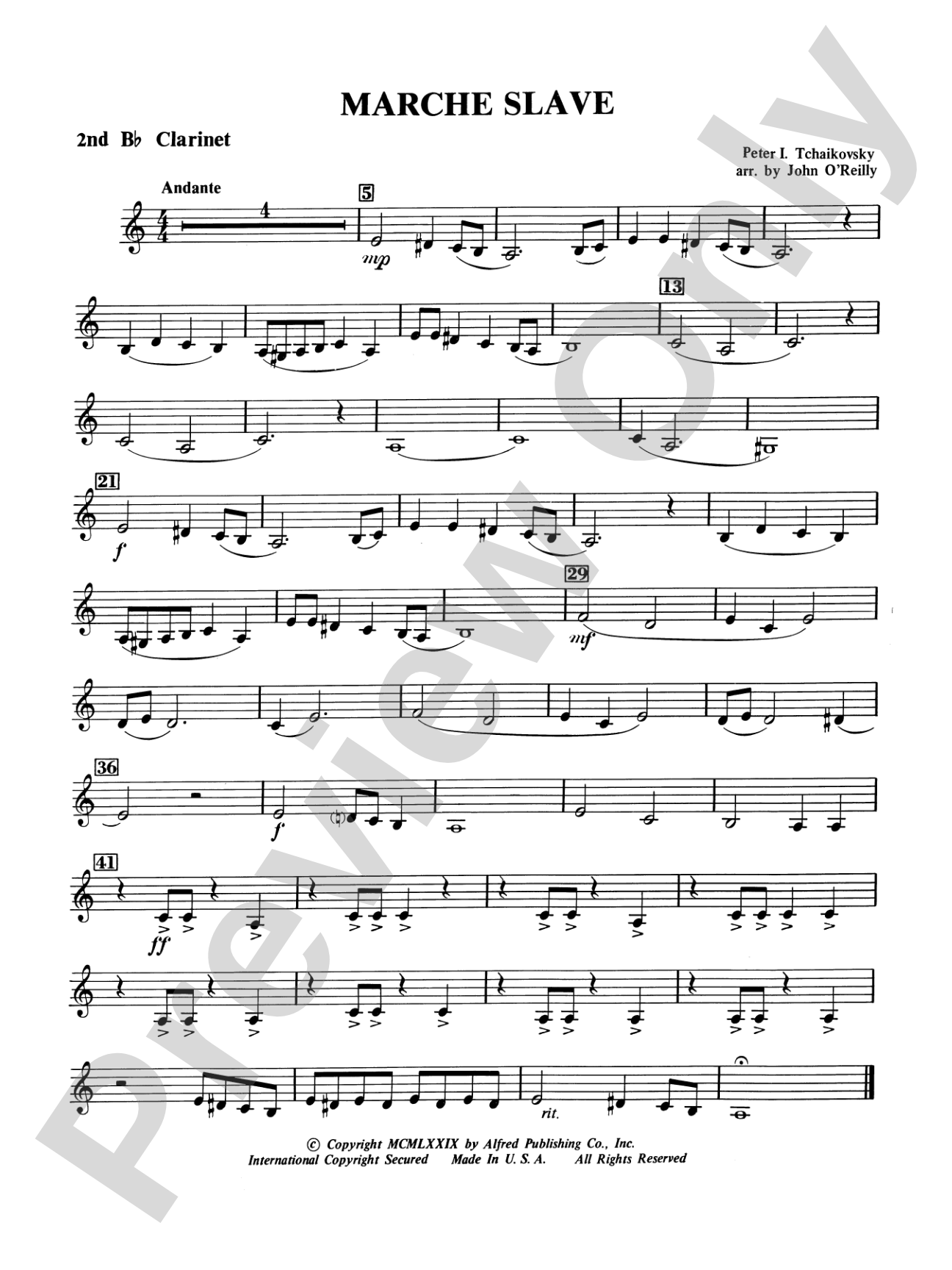 Marche Slave: 2nd B-flat Clarinet