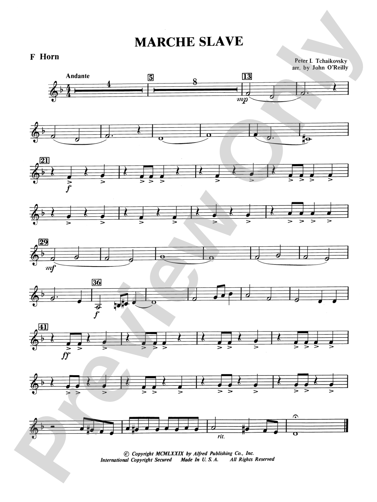Marche Slave: 1st F Horn