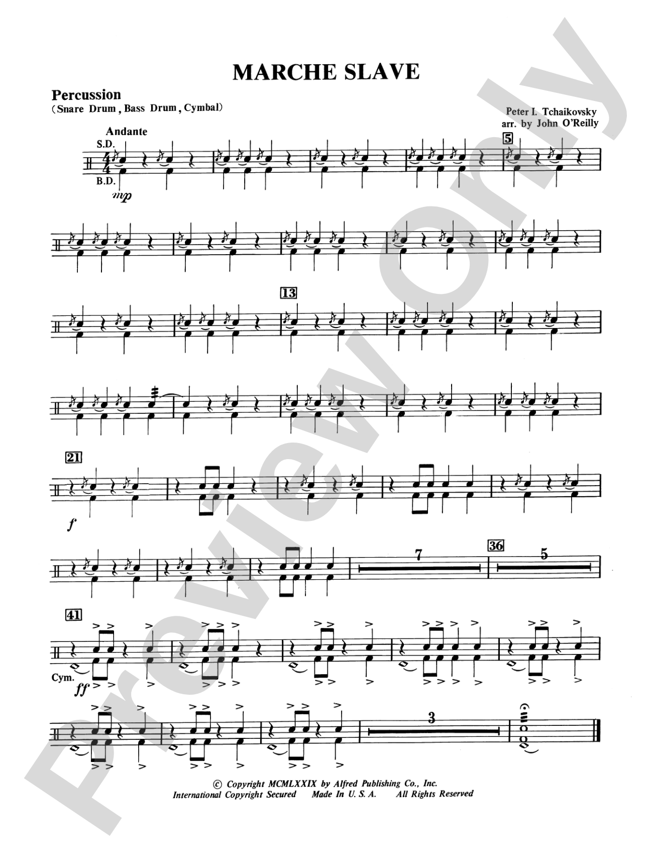 Marche Slave: 1st Percussion