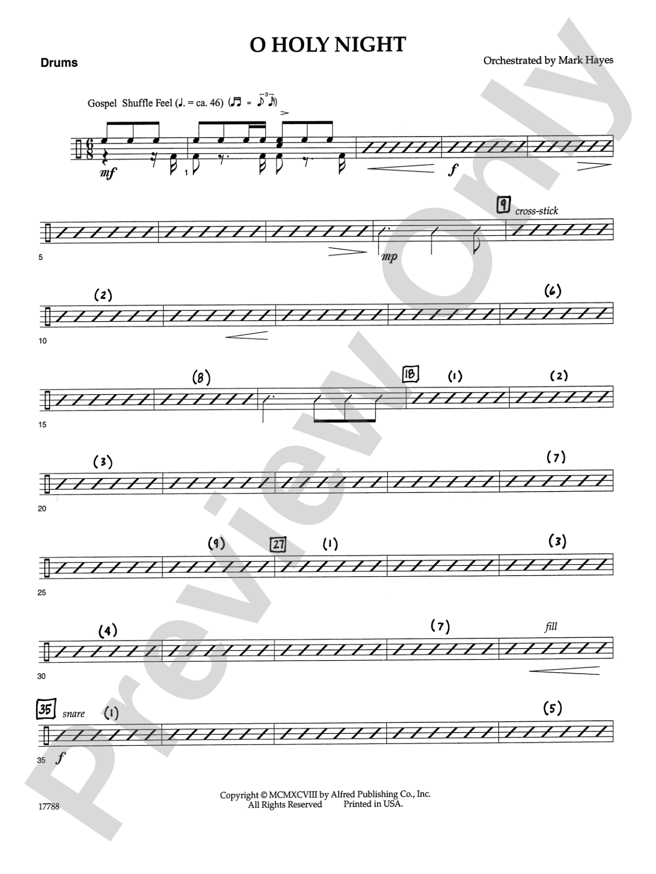 O Holy Night: Drums: Choral SoundPax