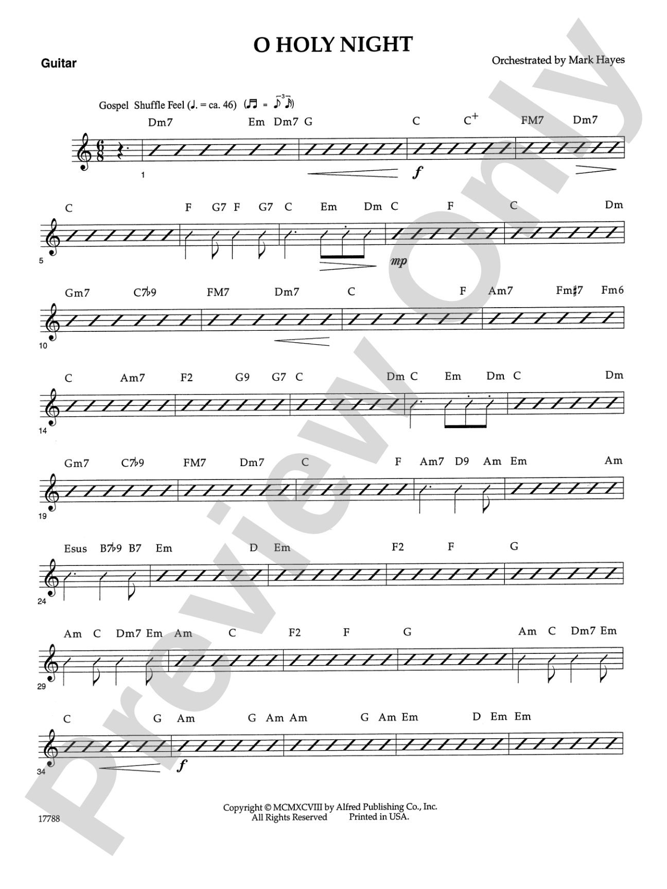 O Holy Night: Guitar: Choral SoundPax