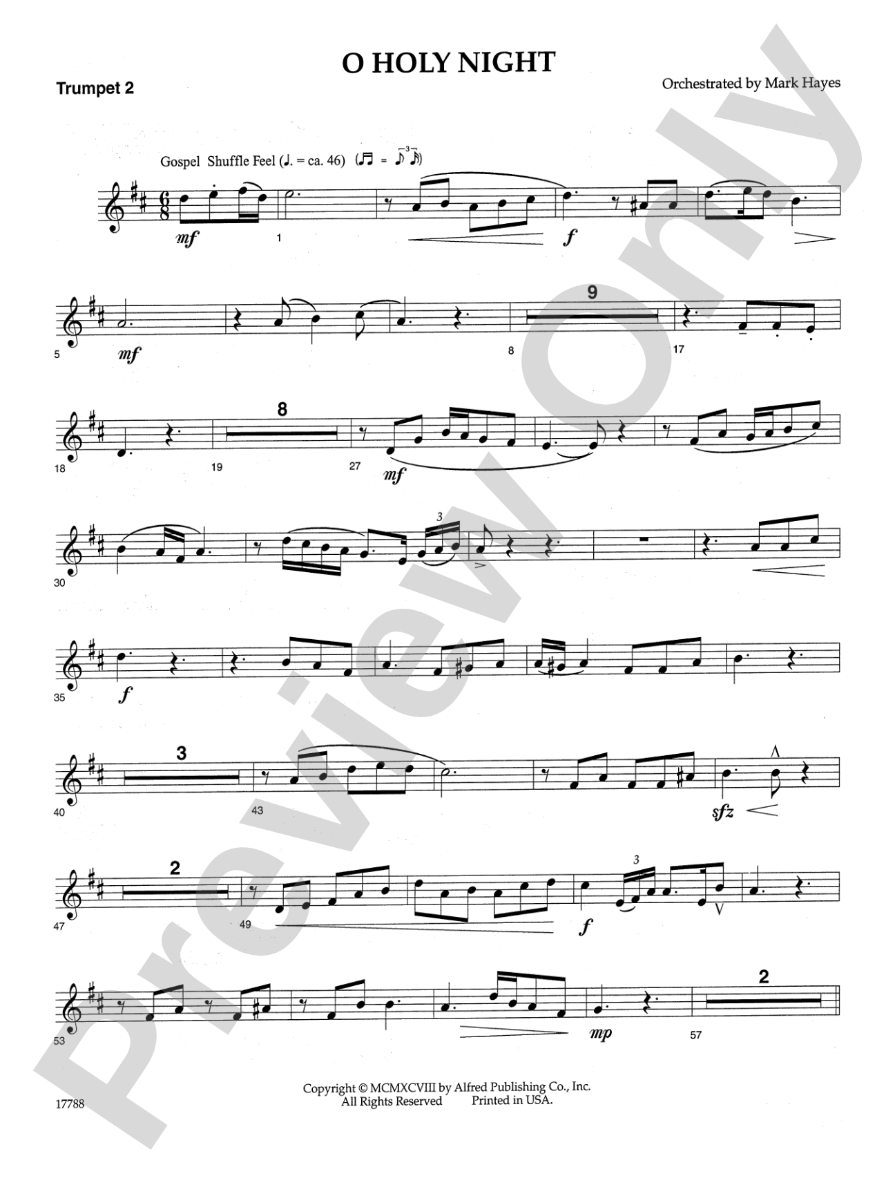 O Holy Night: 2nd B-flat Trumpet: Choral SoundPax