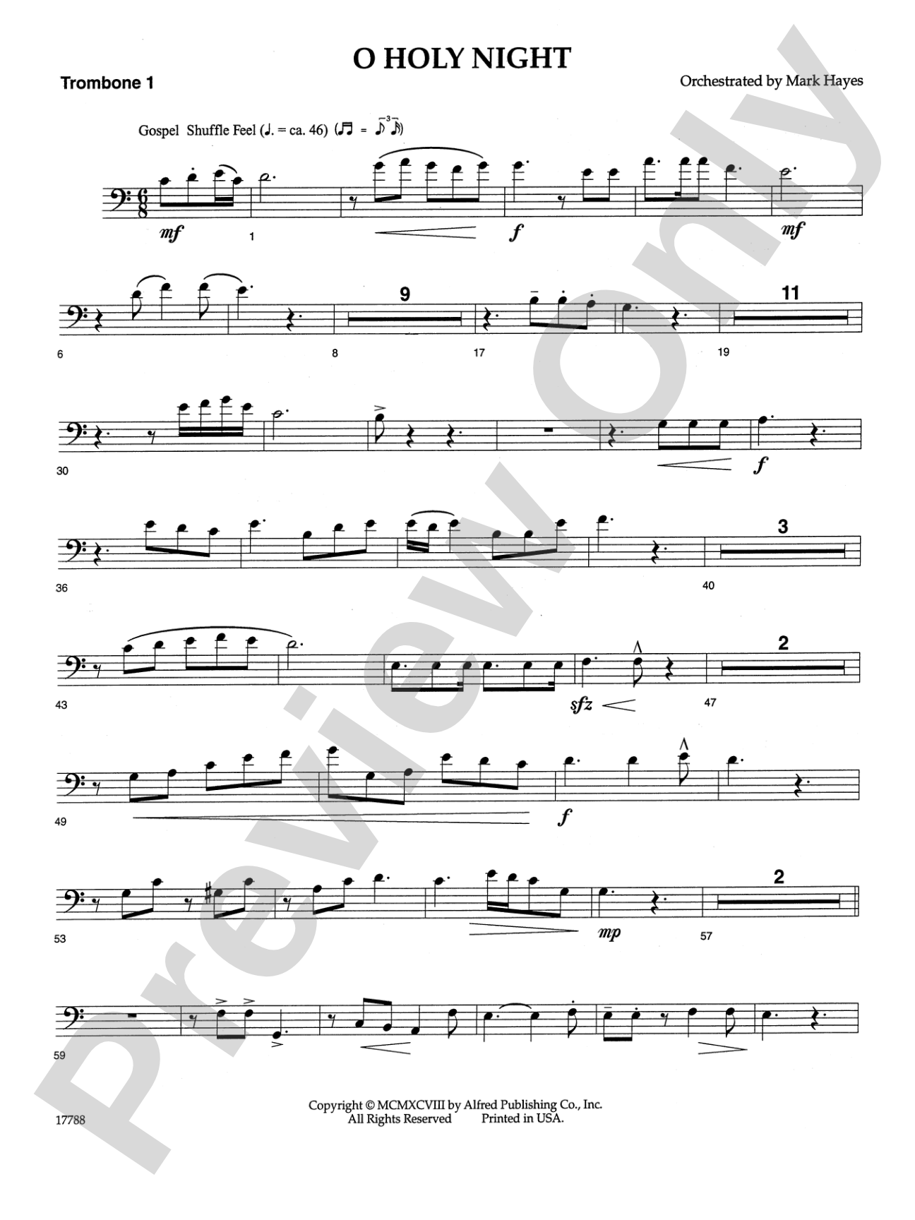 O Holy Night: 1st Trombone: Choral SoundPax