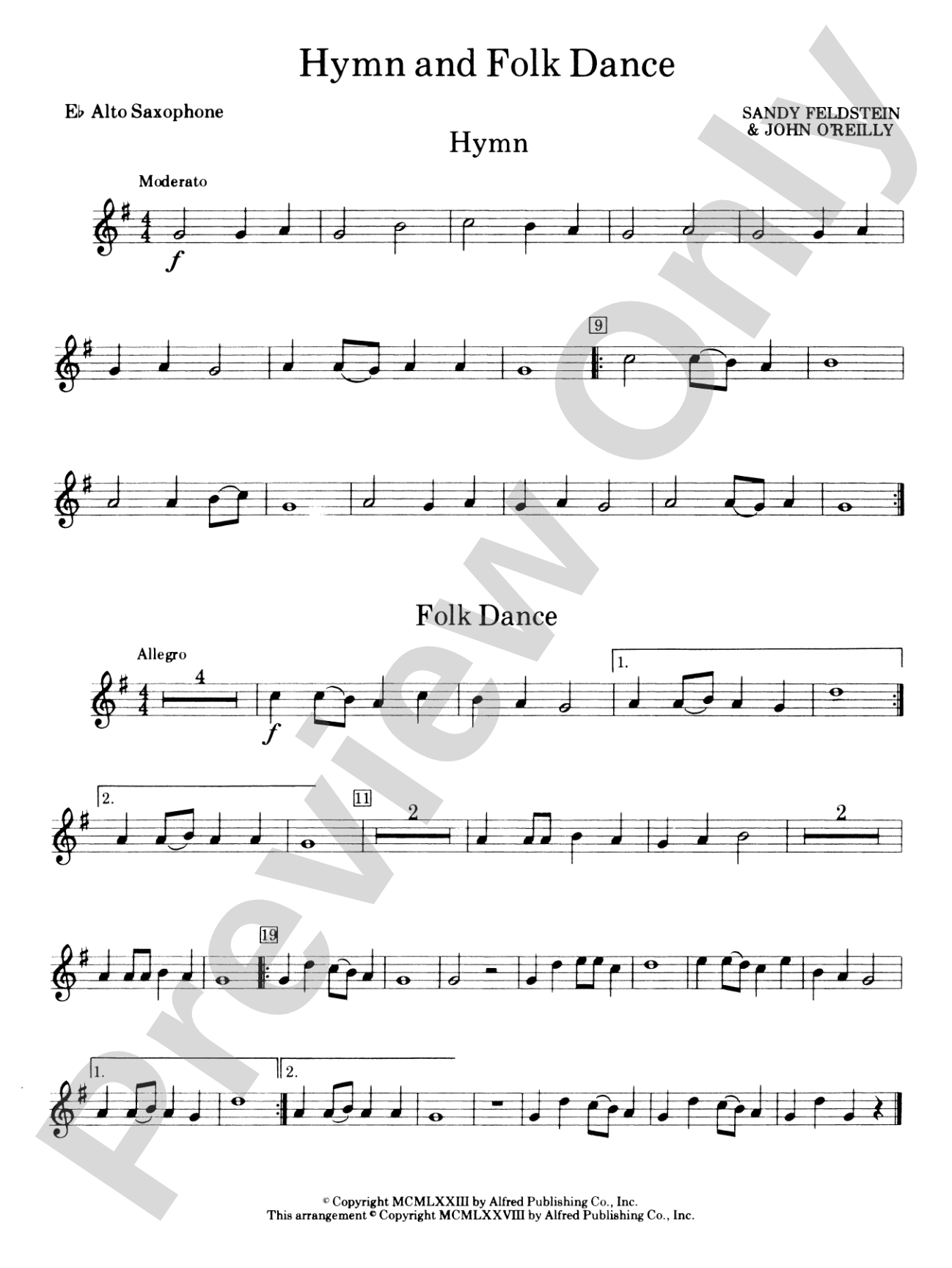 Hymn and Folk Dance: E-flat Alto Saxophone