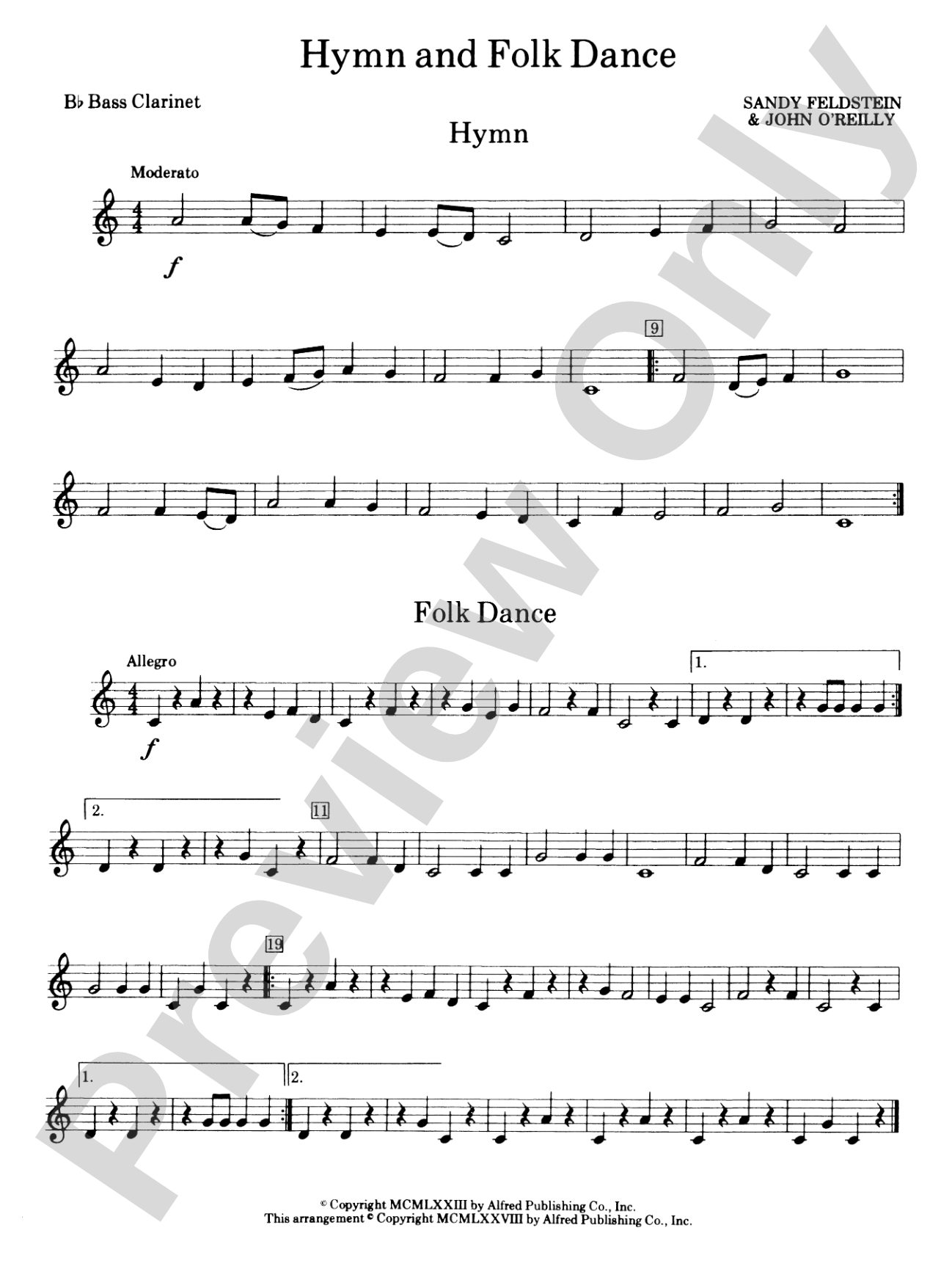 Hymn and Folk Dance: B-flat Bass Clarinet