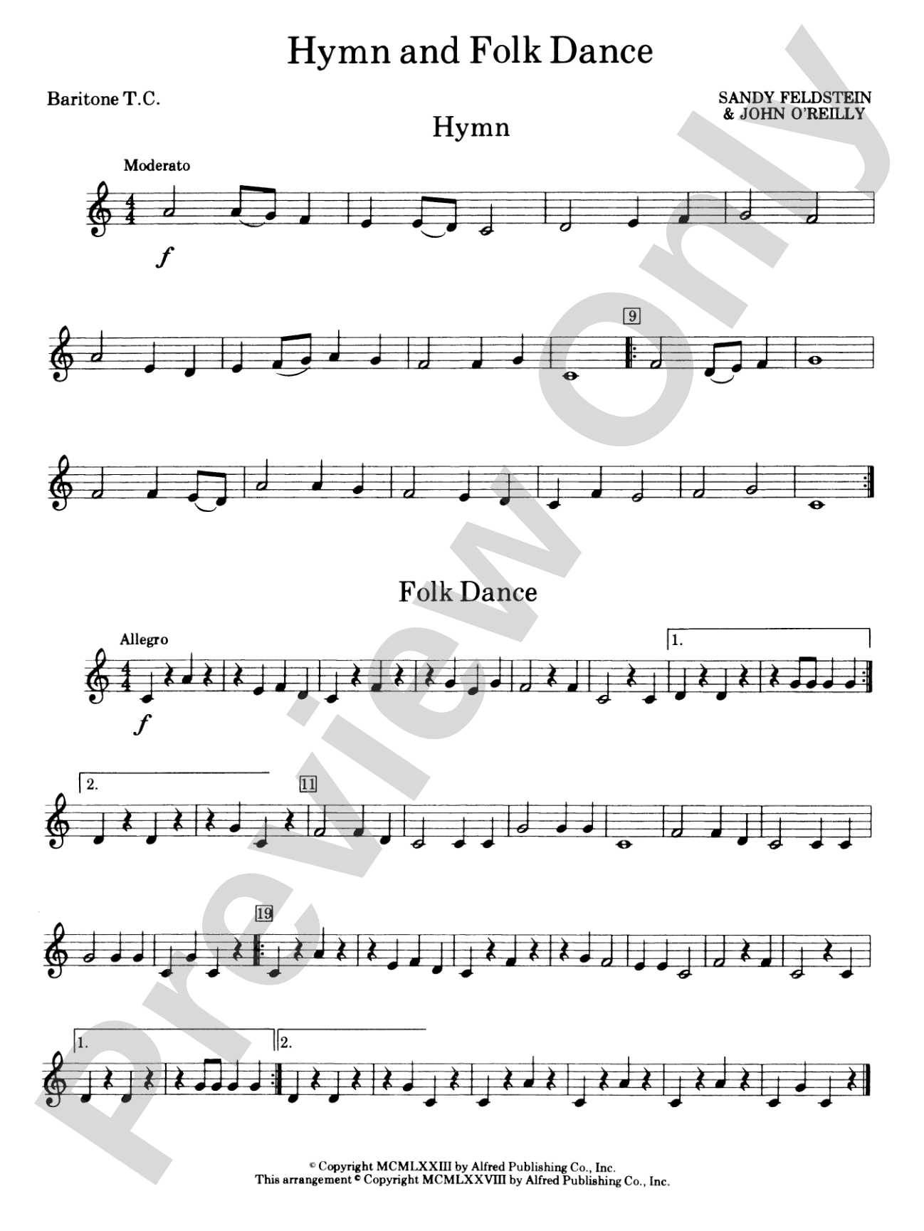 Hymn and Folk Dance: Baritone T.C.