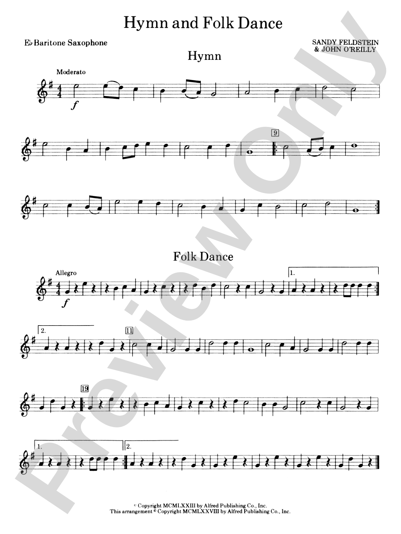 Hymn and Folk Dance: E-flat Baritone Saxophone
