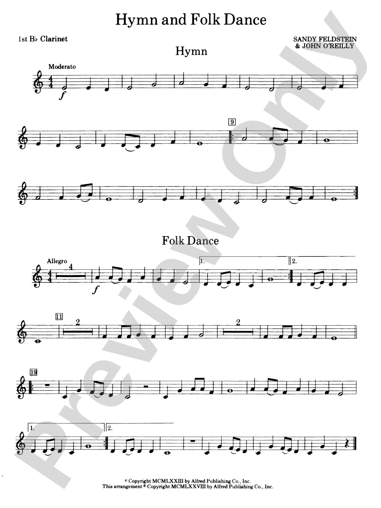 Hymn and Folk Dance: 1st B-flat Clarinet