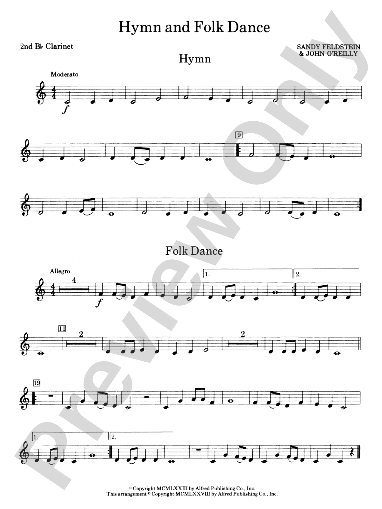 Hymn and Folk Dance: 2nd B-flat Clarinet