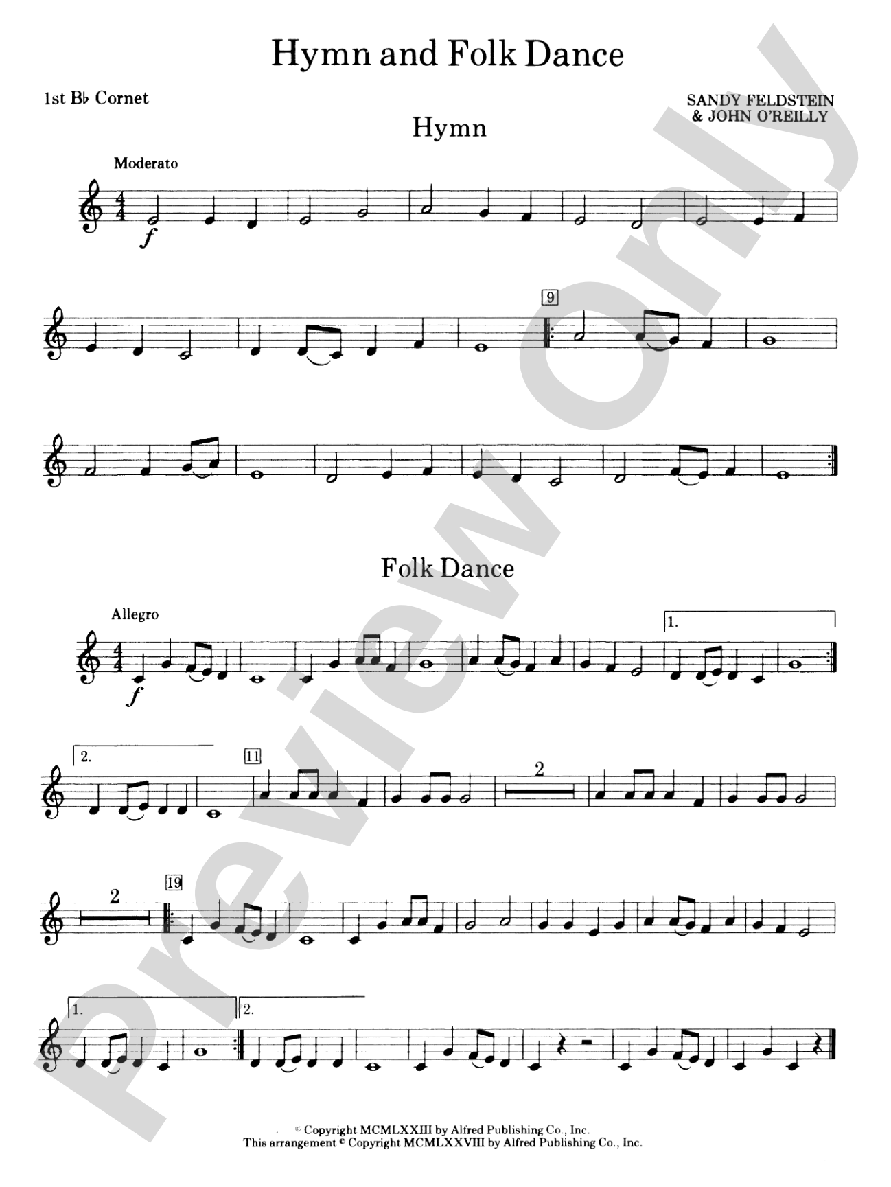 Hymn and Folk Dance: 1st B-flat Cornet