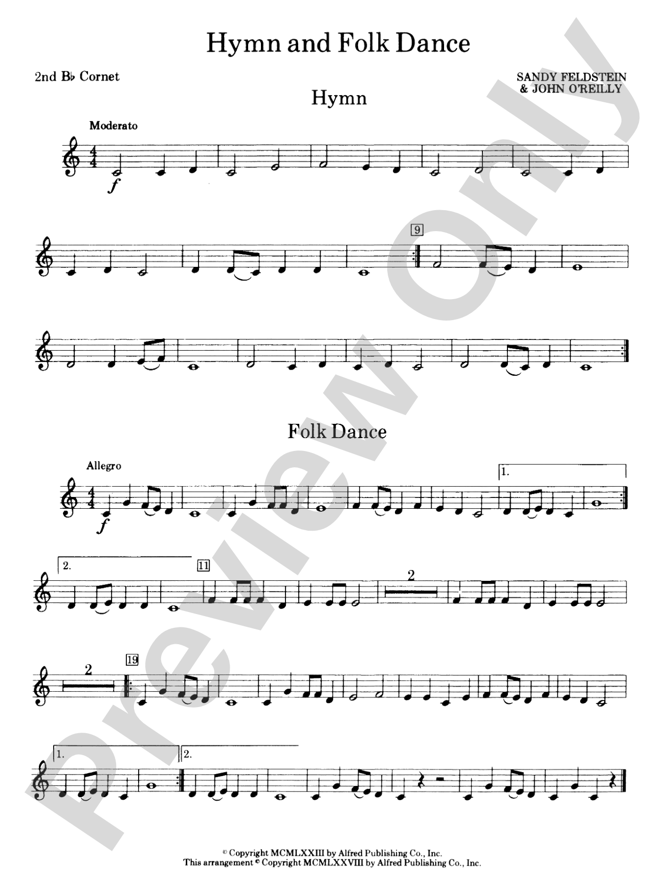 Hymn and Folk Dance: 2nd B-flat Cornet