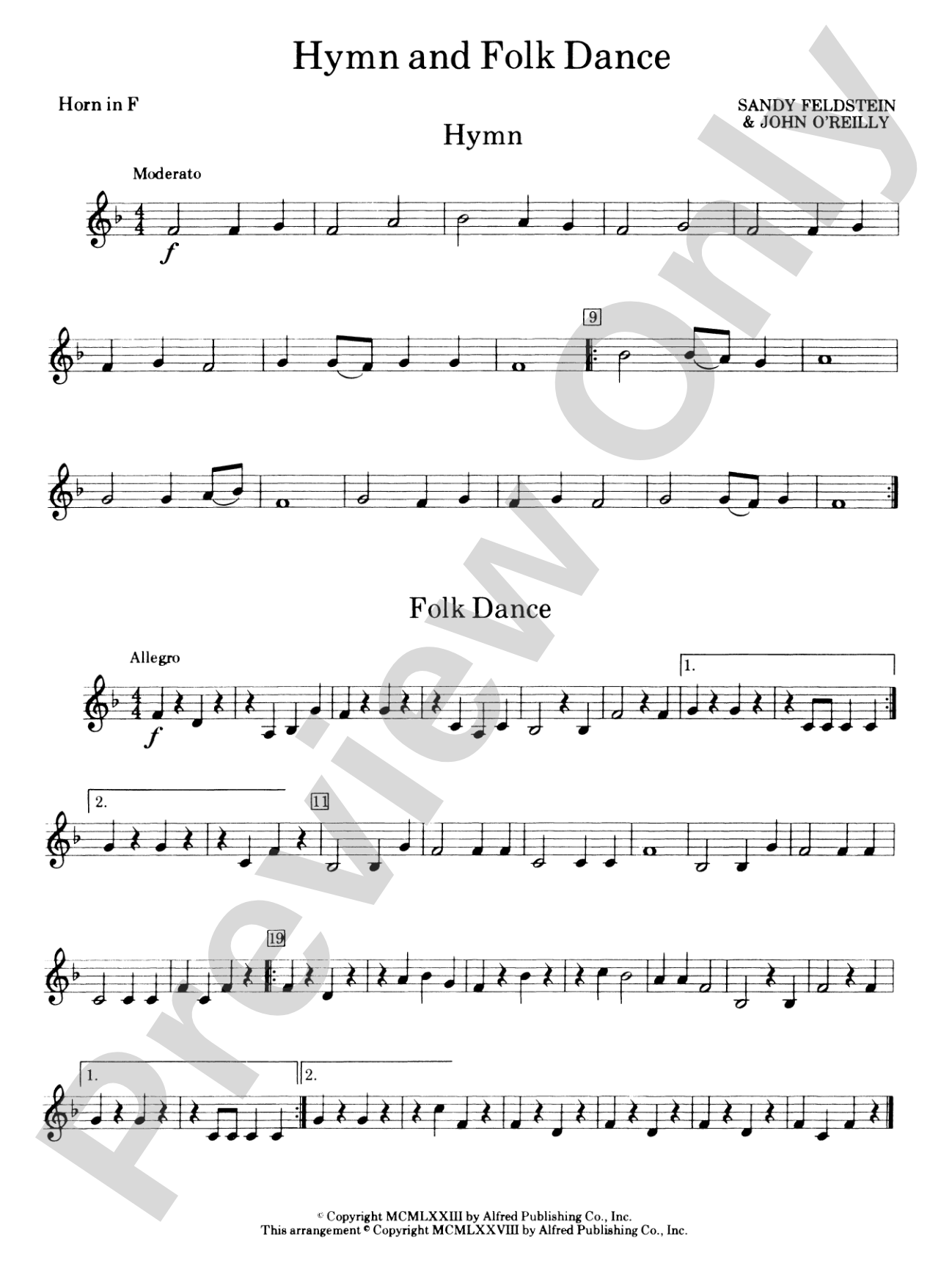 Hymn and Folk Dance: 1st F Horn