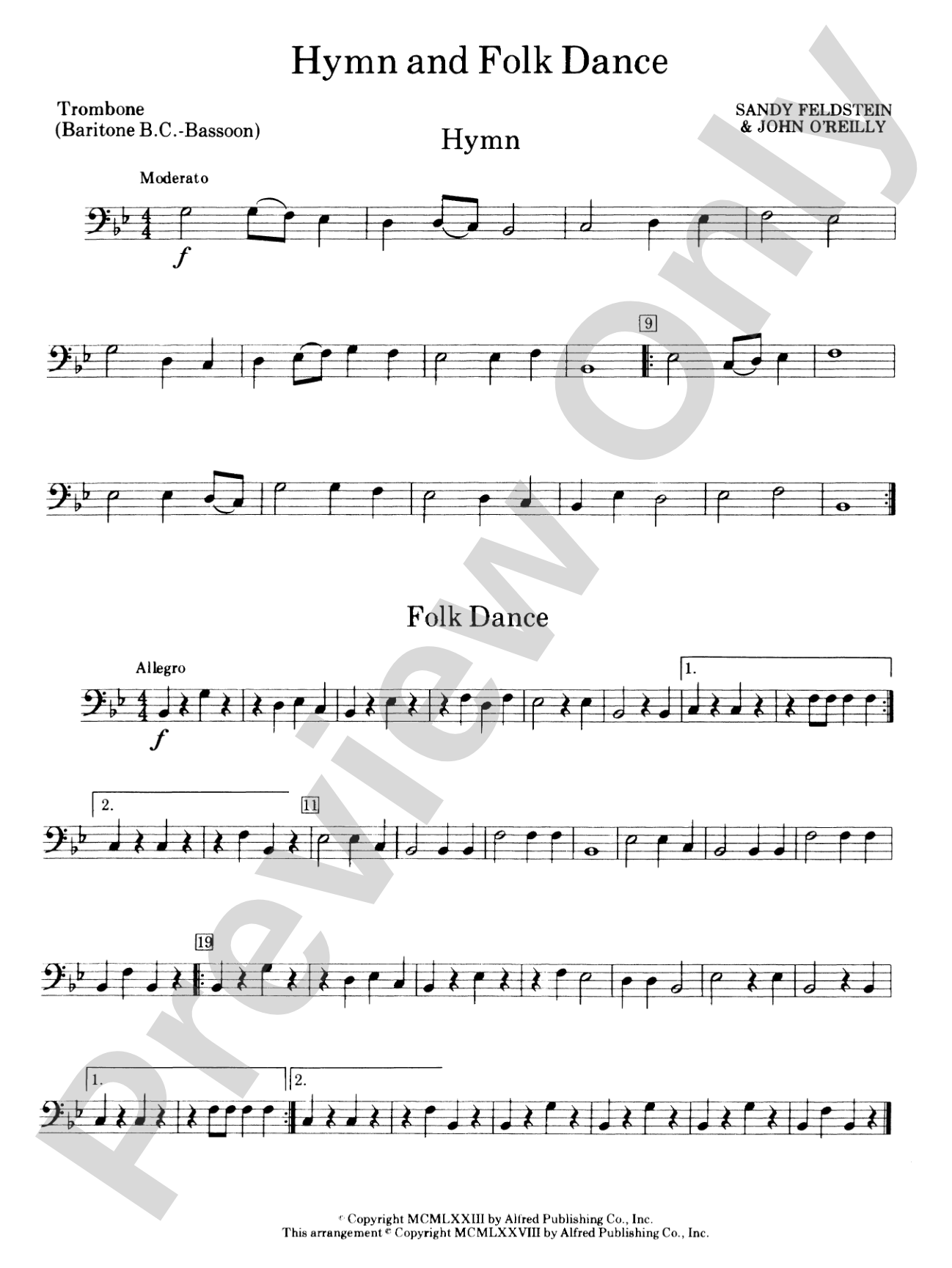Hymn and Folk Dance: 1st Trombone