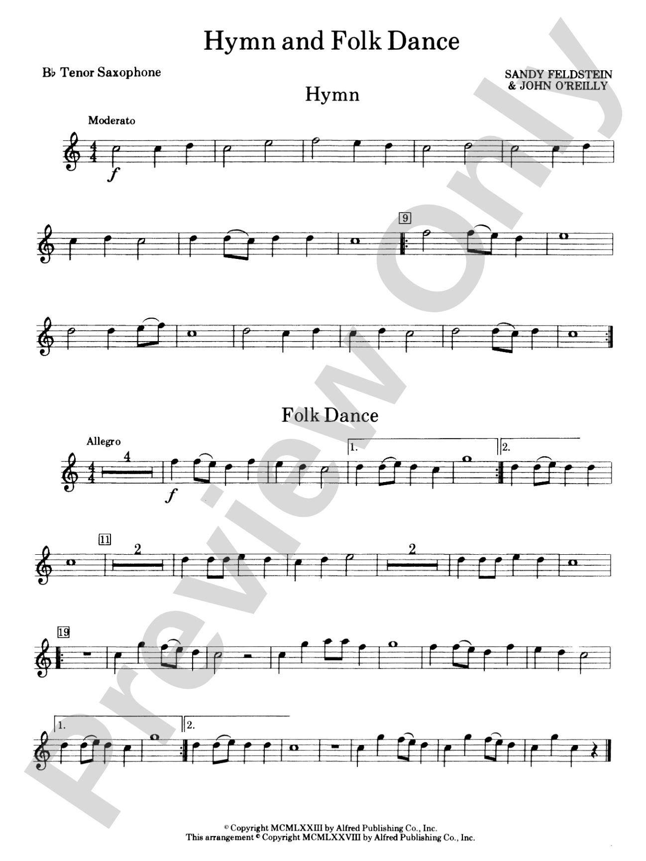 Hymn and Folk Dance: B-flat Tenor Saxophone