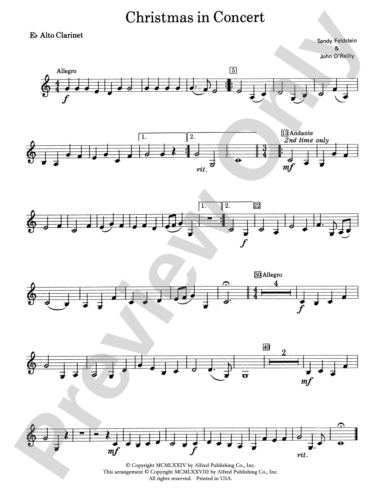 Christmas in Concert: E-flat Alto Clarinet