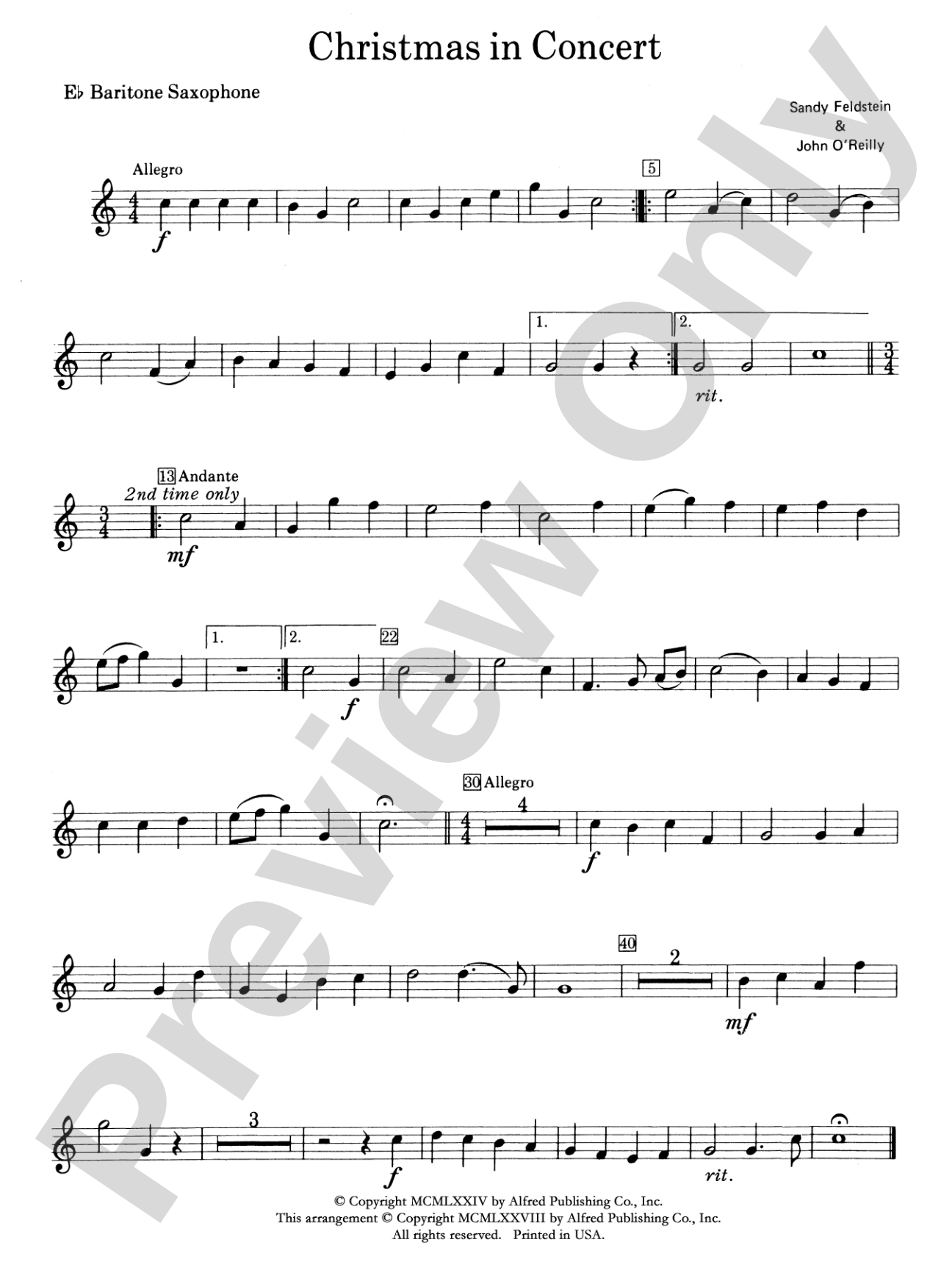 Christmas in Concert: E-flat Baritone Saxophone