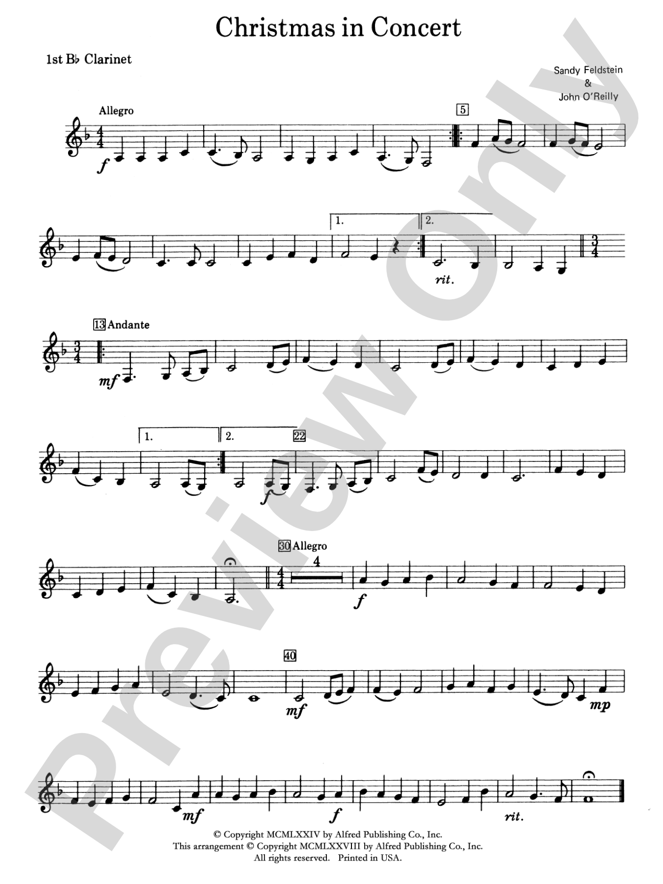 Christmas in Concert: 1st B-flat Clarinet