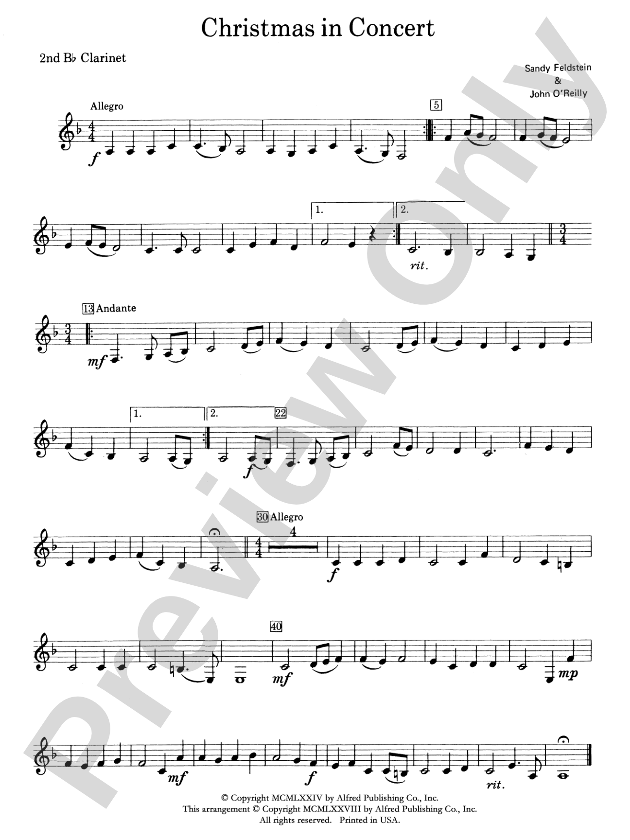 Christmas in Concert: 2nd B-flat Clarinet