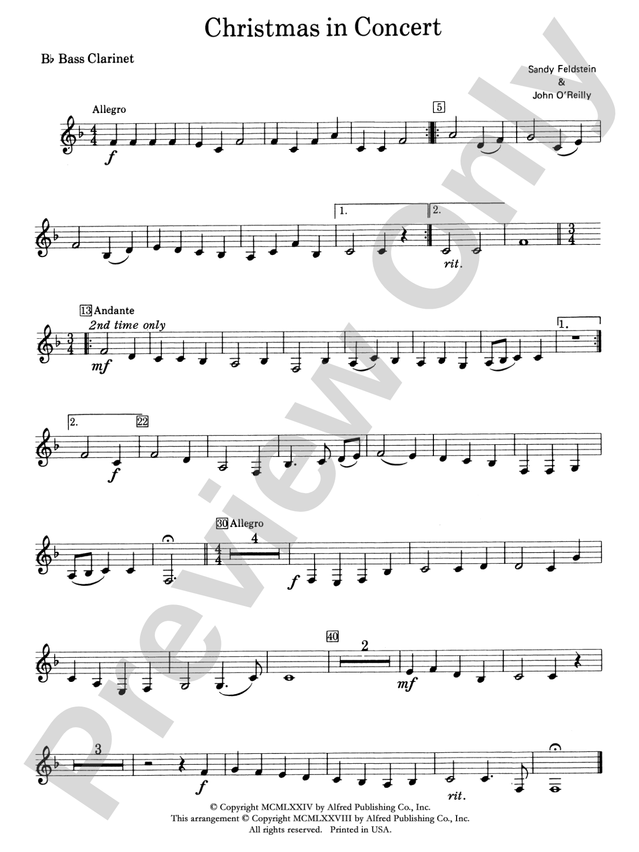Christmas in Concert: B-flat Bass Clarinet