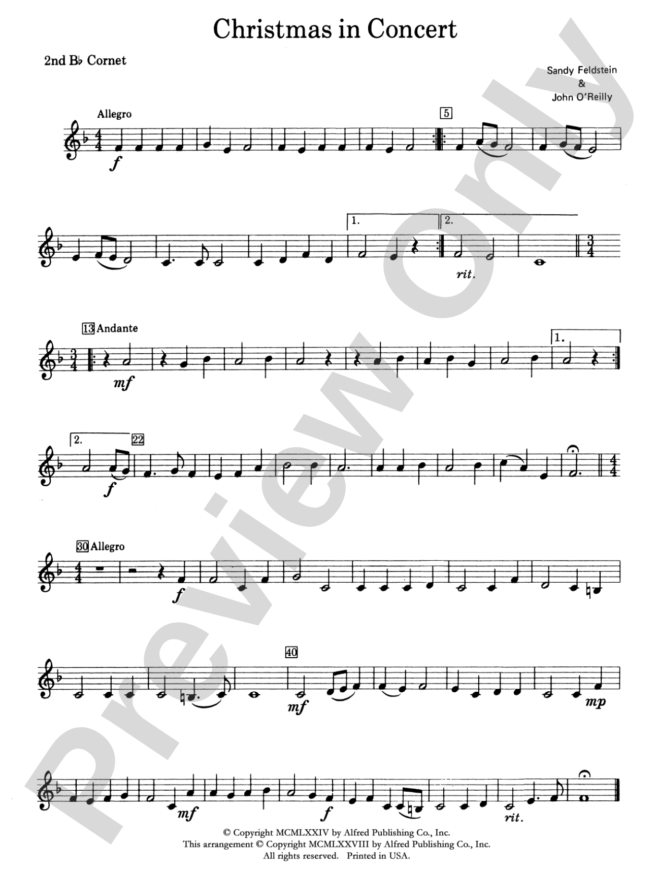 Christmas in Concert: 2nd B-flat Cornet