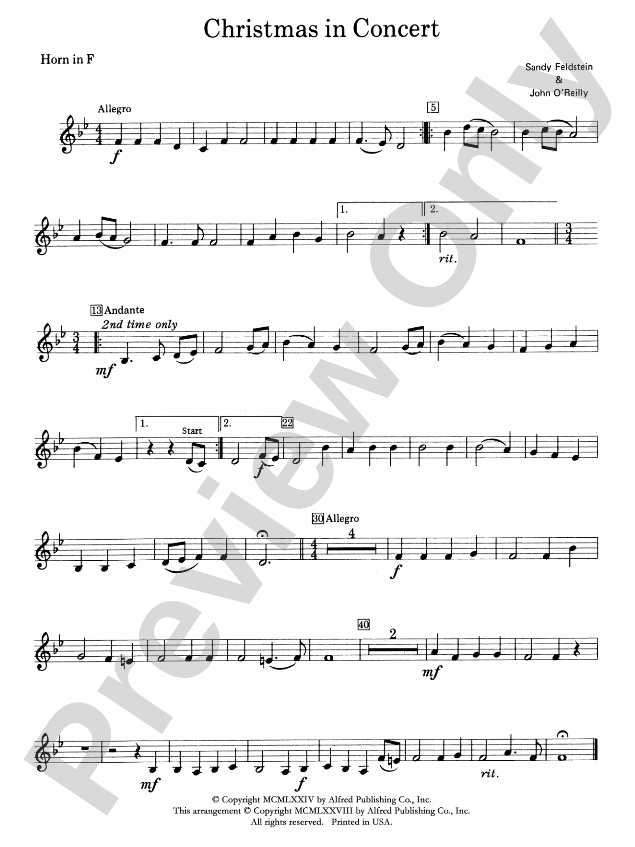 Christmas in Concert: 1st F Horn