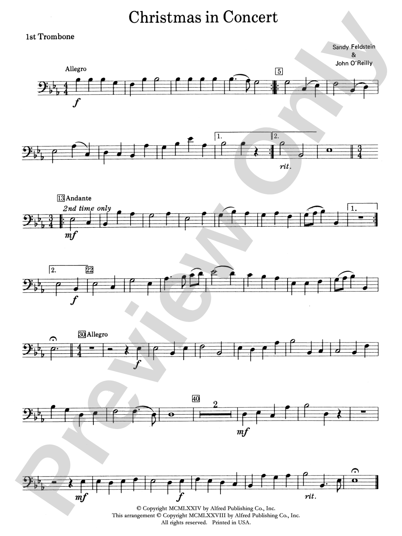 Christmas in Concert: 1st Trombone