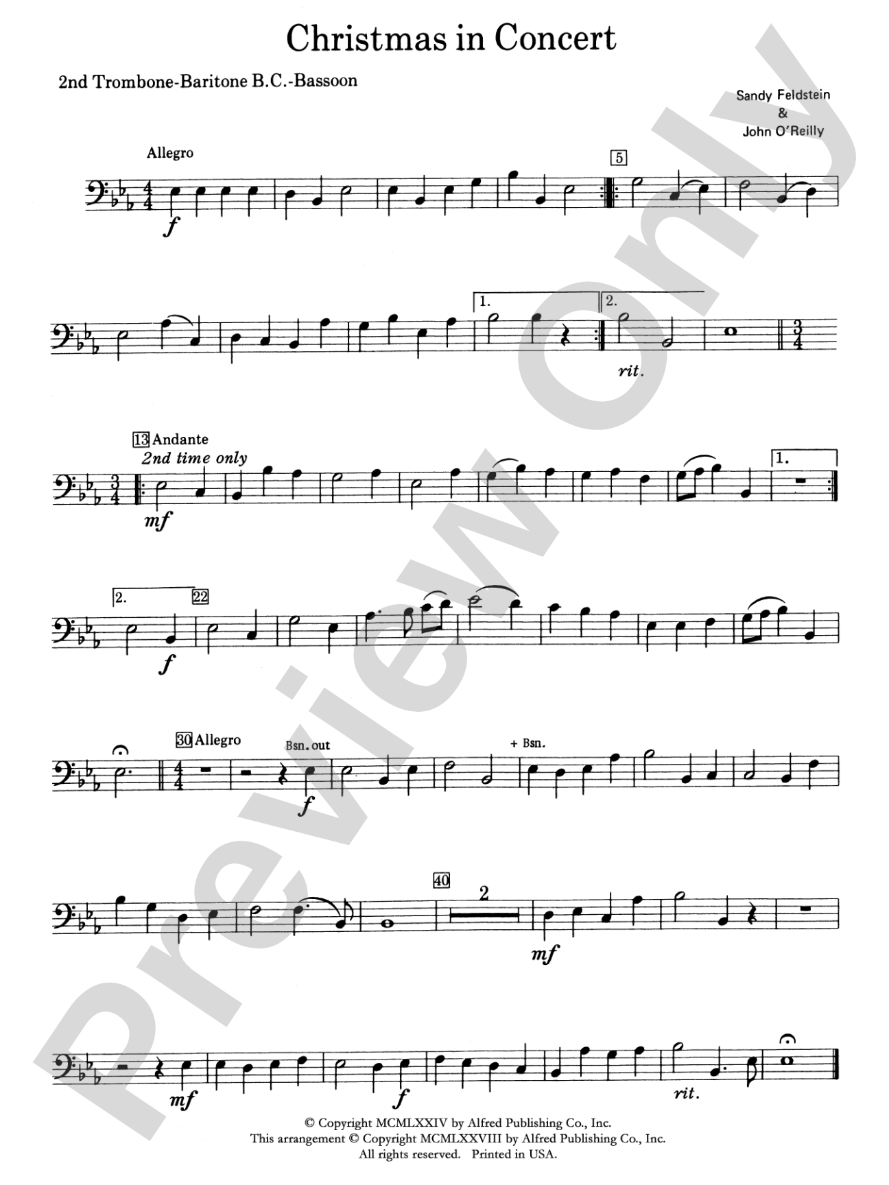Christmas in Concert: 2nd Trombone