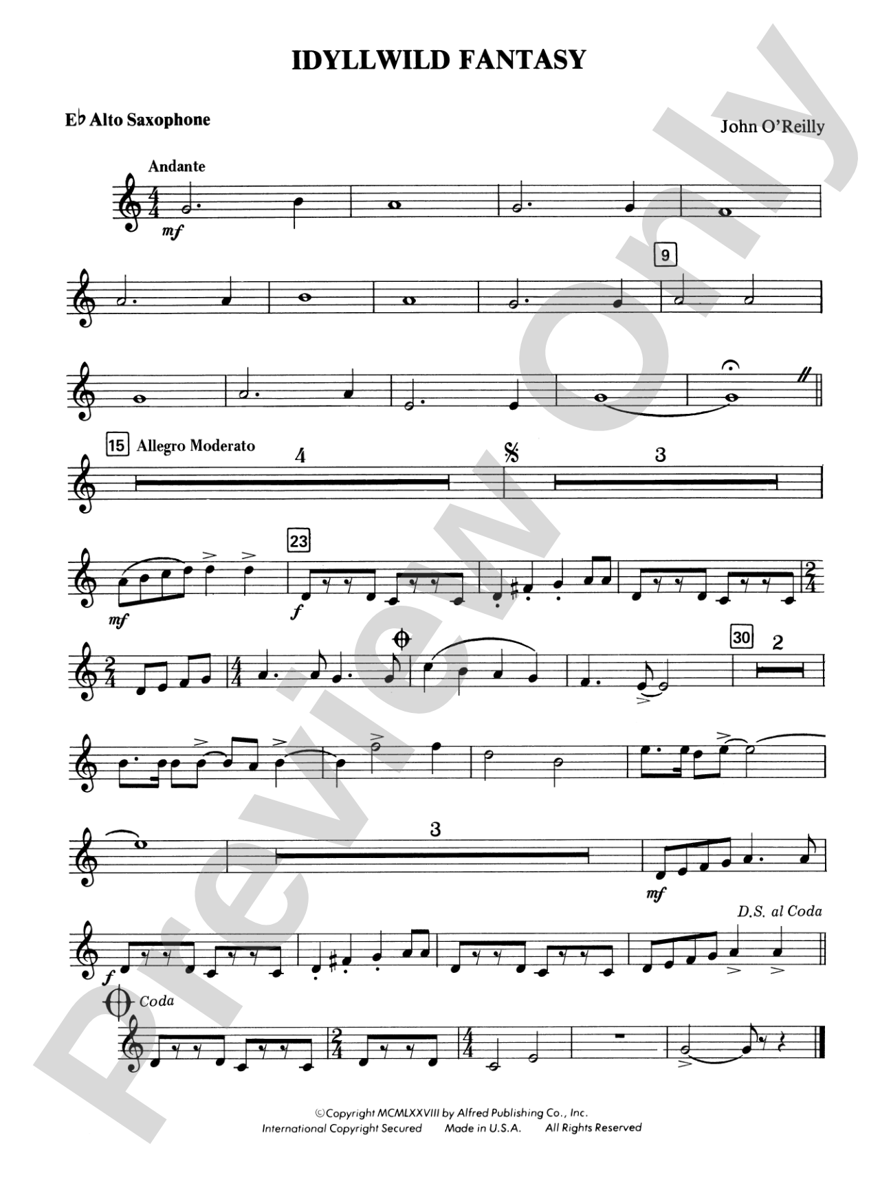 Idyllwild Fantasy: E-flat Alto Saxophone
