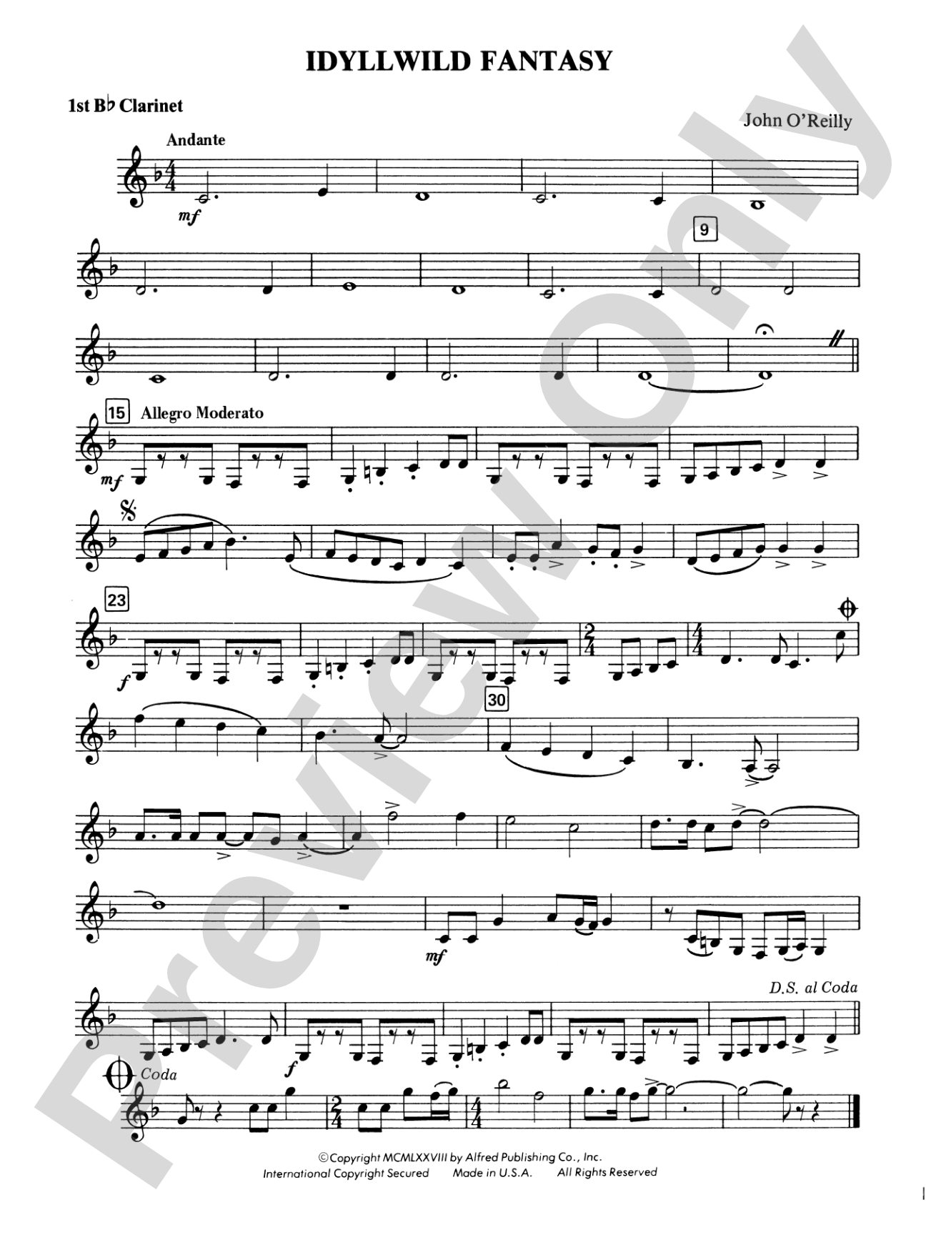 Idyllwild Fantasy: 1st B-flat Clarinet
