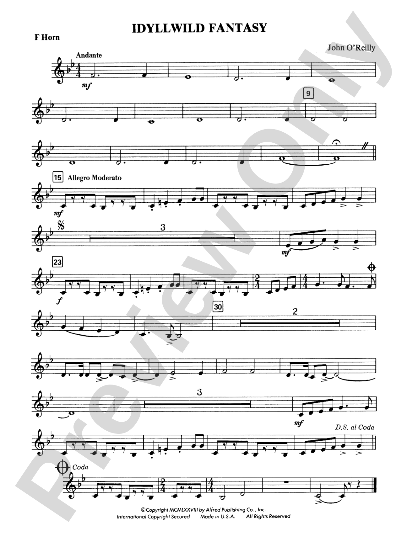 Idyllwild Fantasy: 1st F Horn