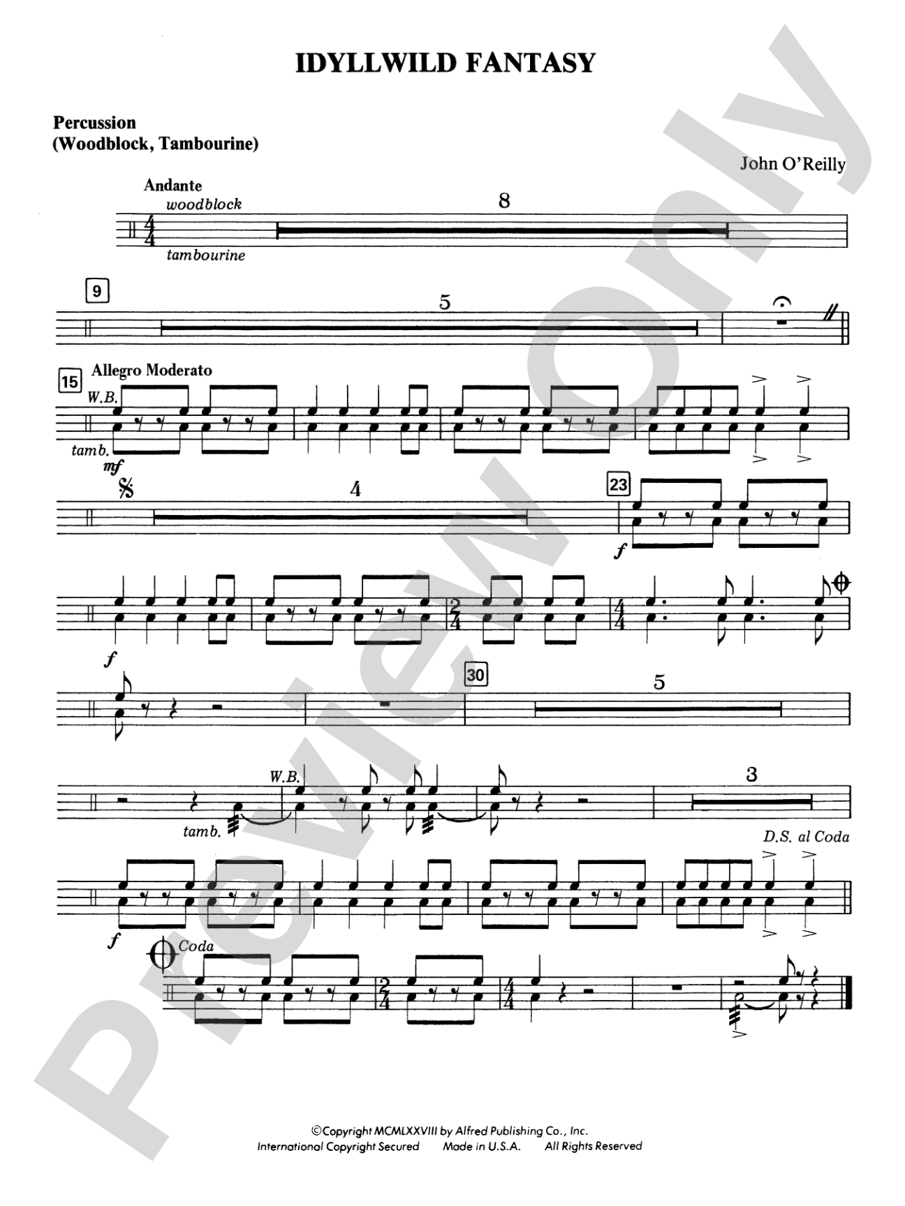 Idyllwild Fantasy: 1st Percussion