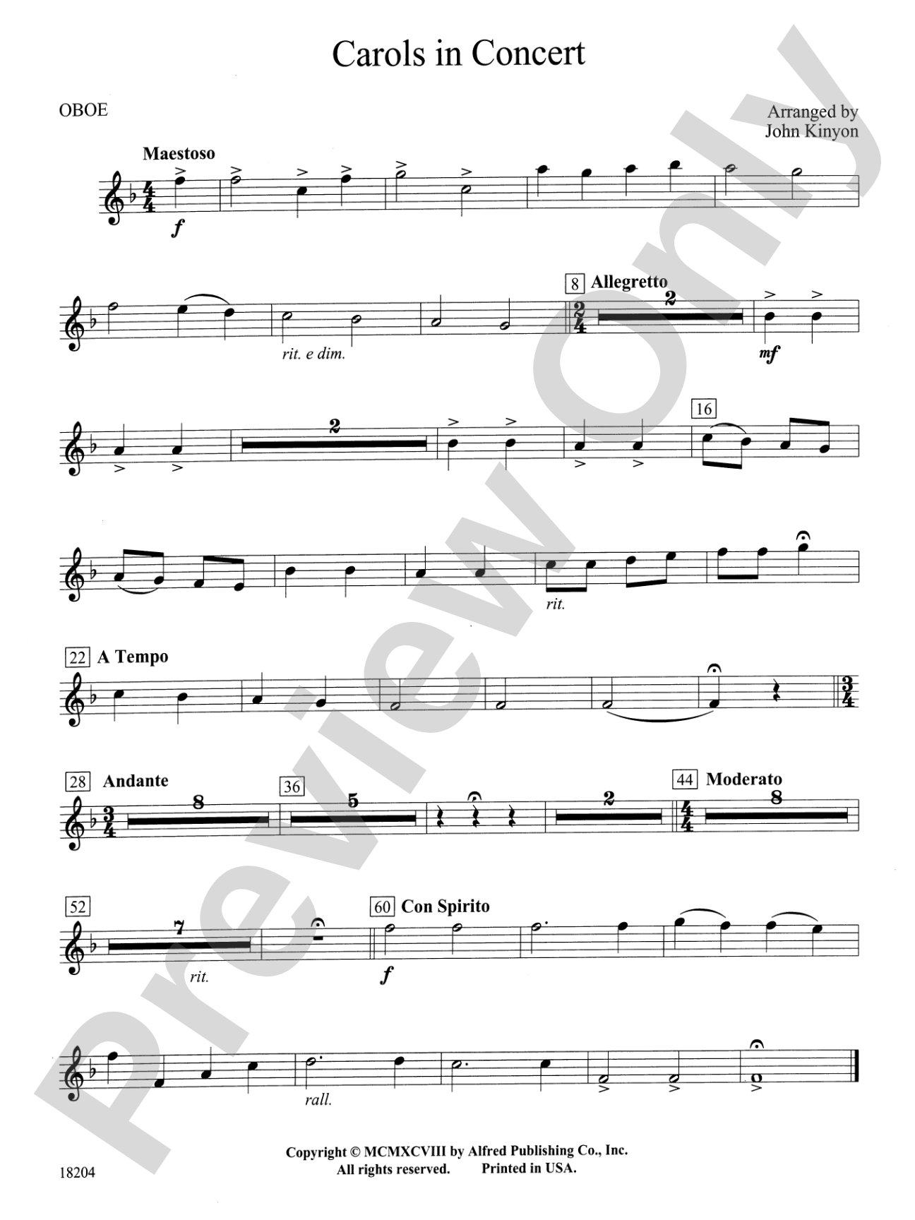 Carols in Concert: Oboe