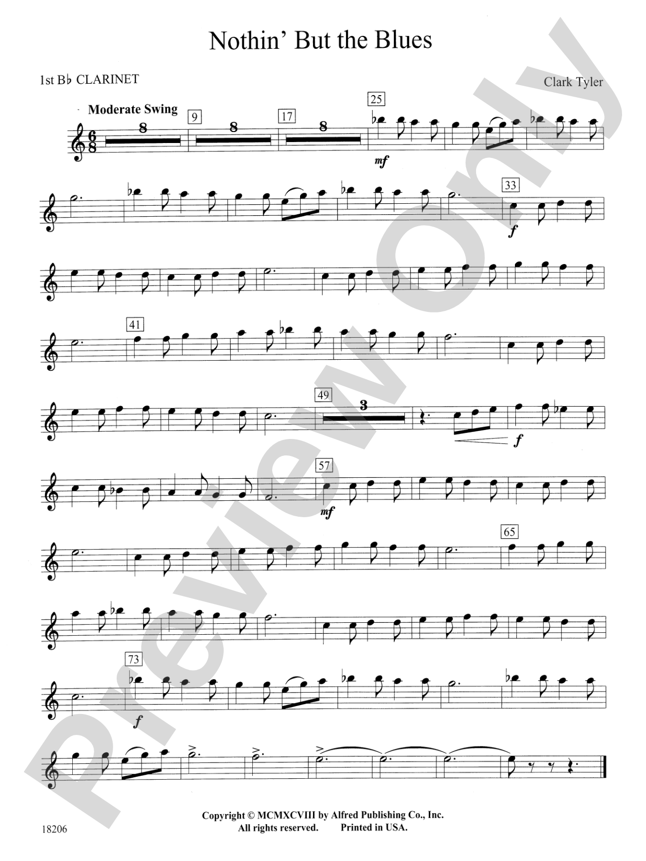 Nothin' but the Blues: 1st B-flat Clarinet
