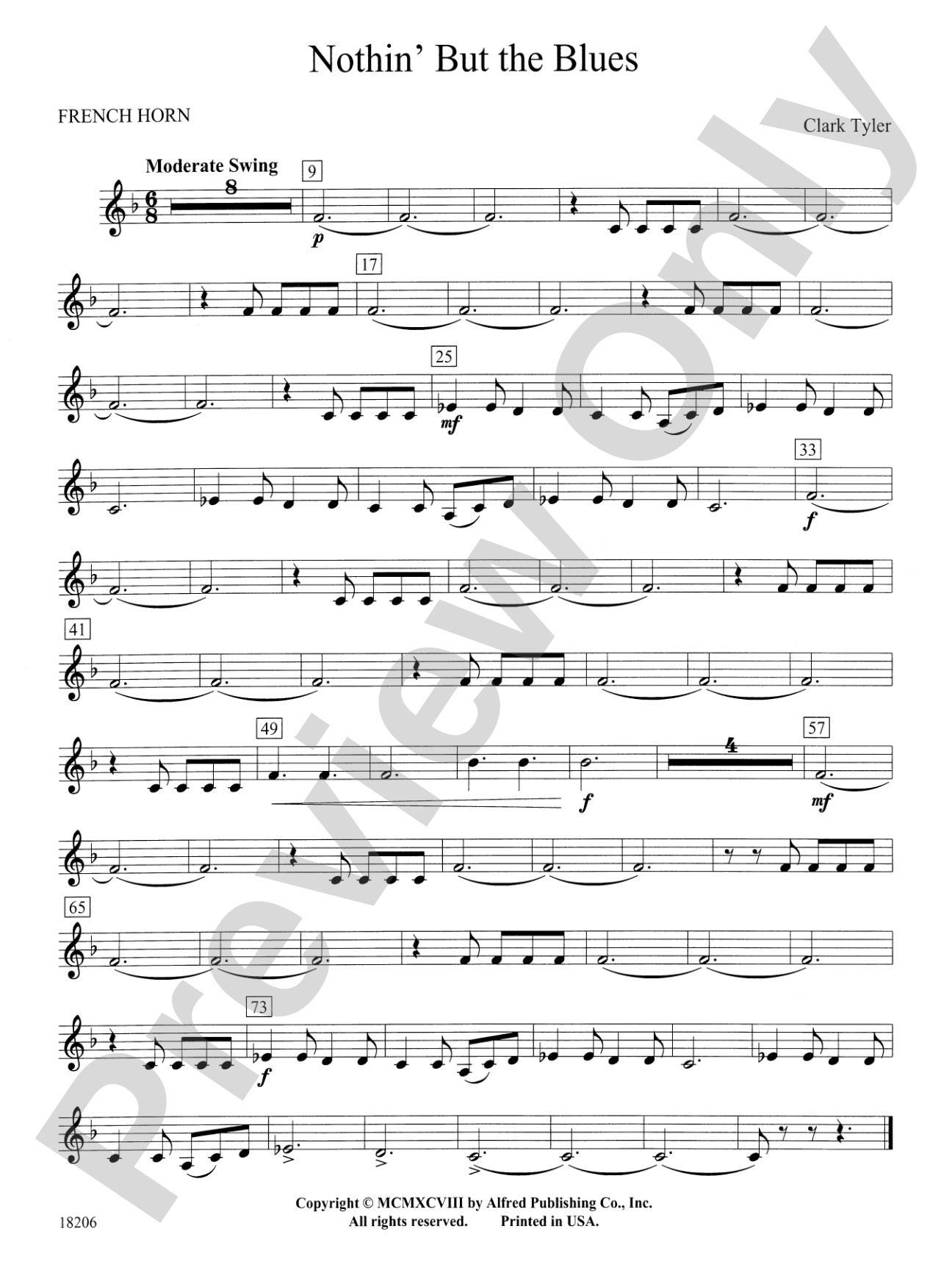 Nothin' but the Blues: 1st F Horn