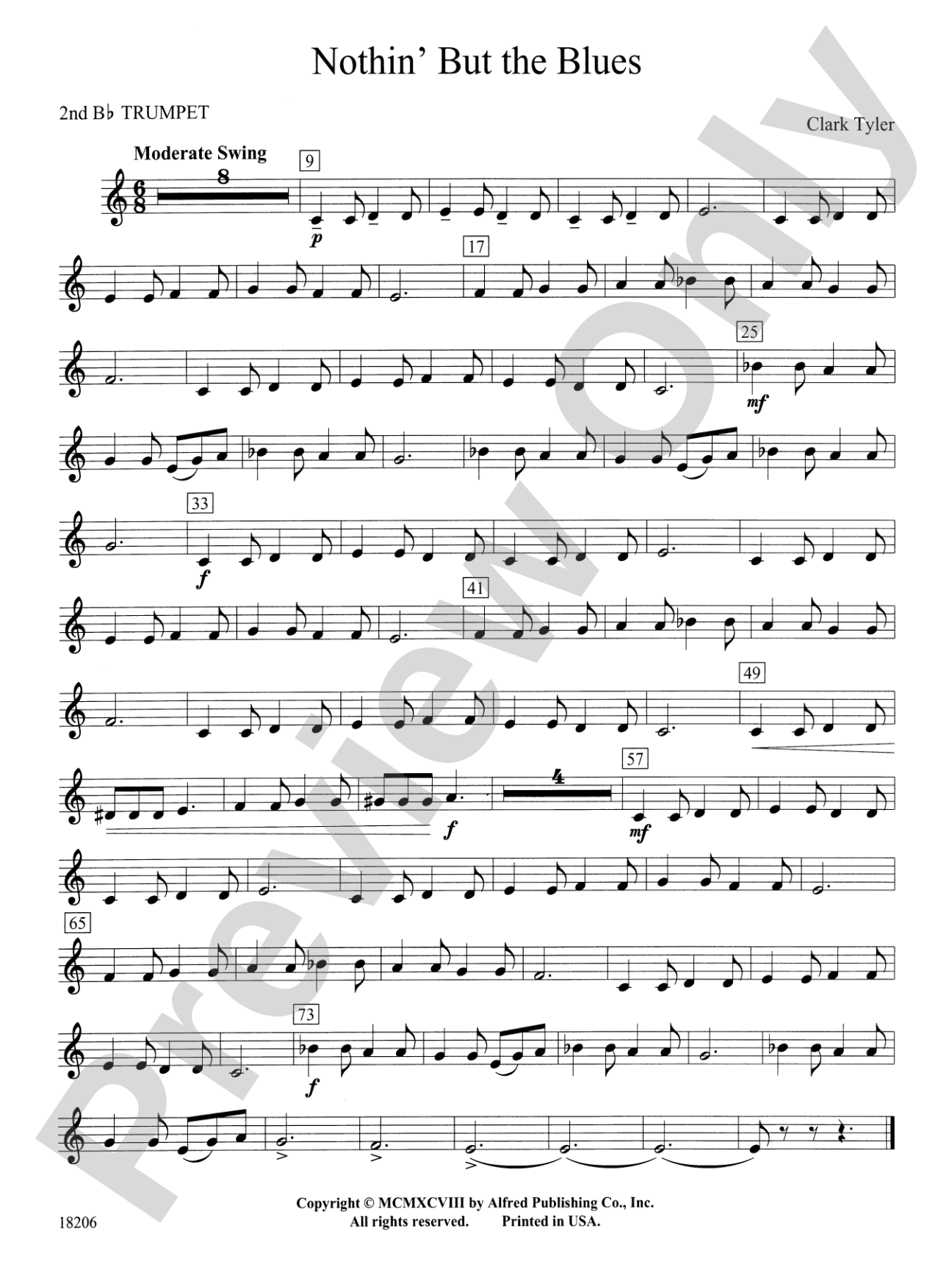Nothin' but the Blues: 2nd B-flat Trumpet