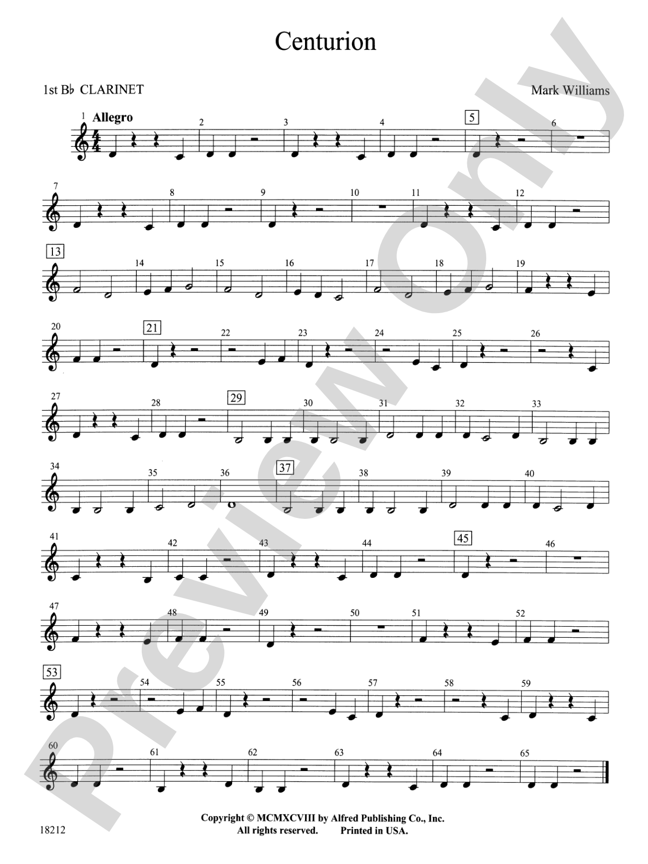 Centurion: 1st B-flat Clarinet