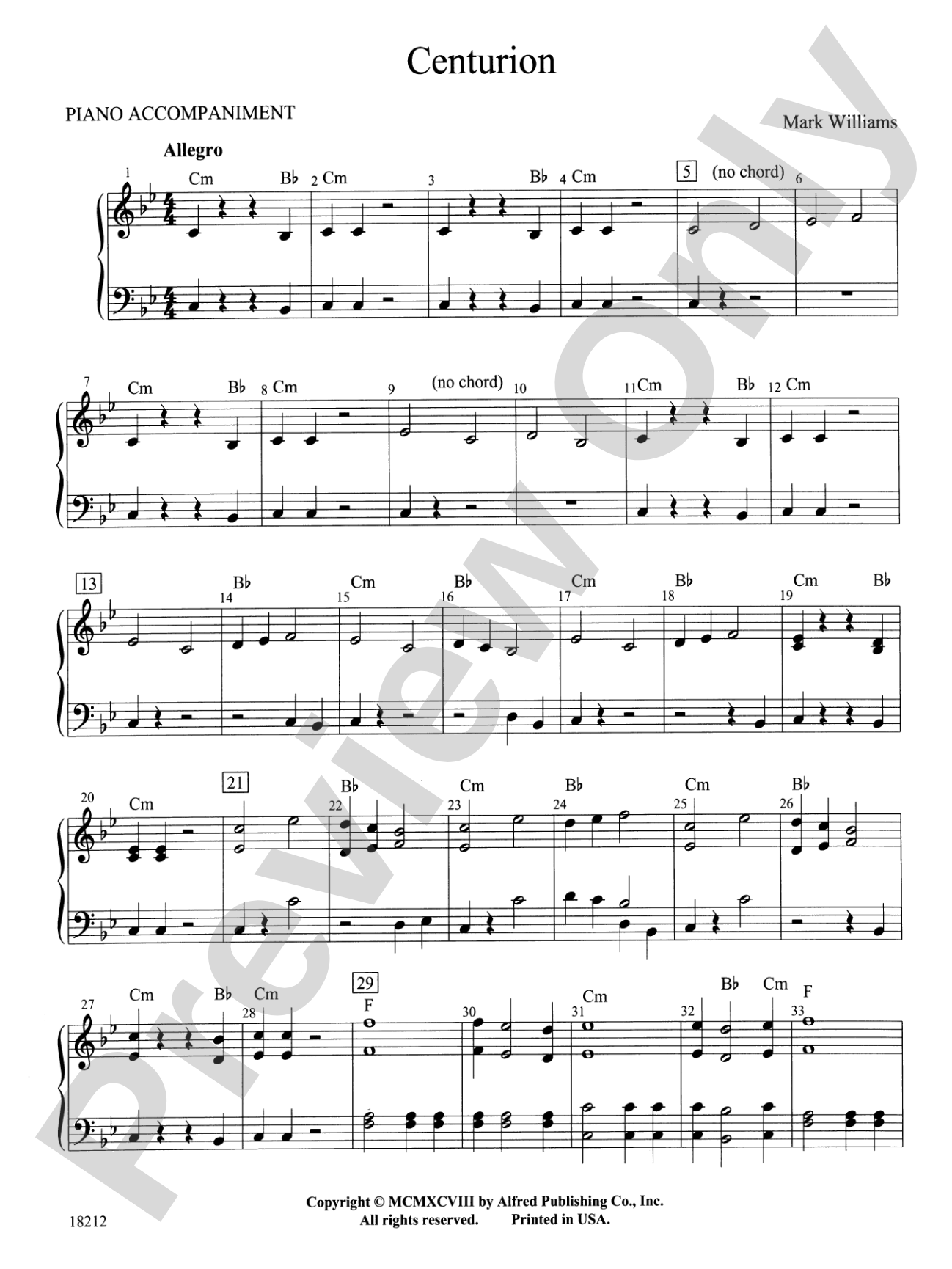 Centurion: Piano Accompaniment
