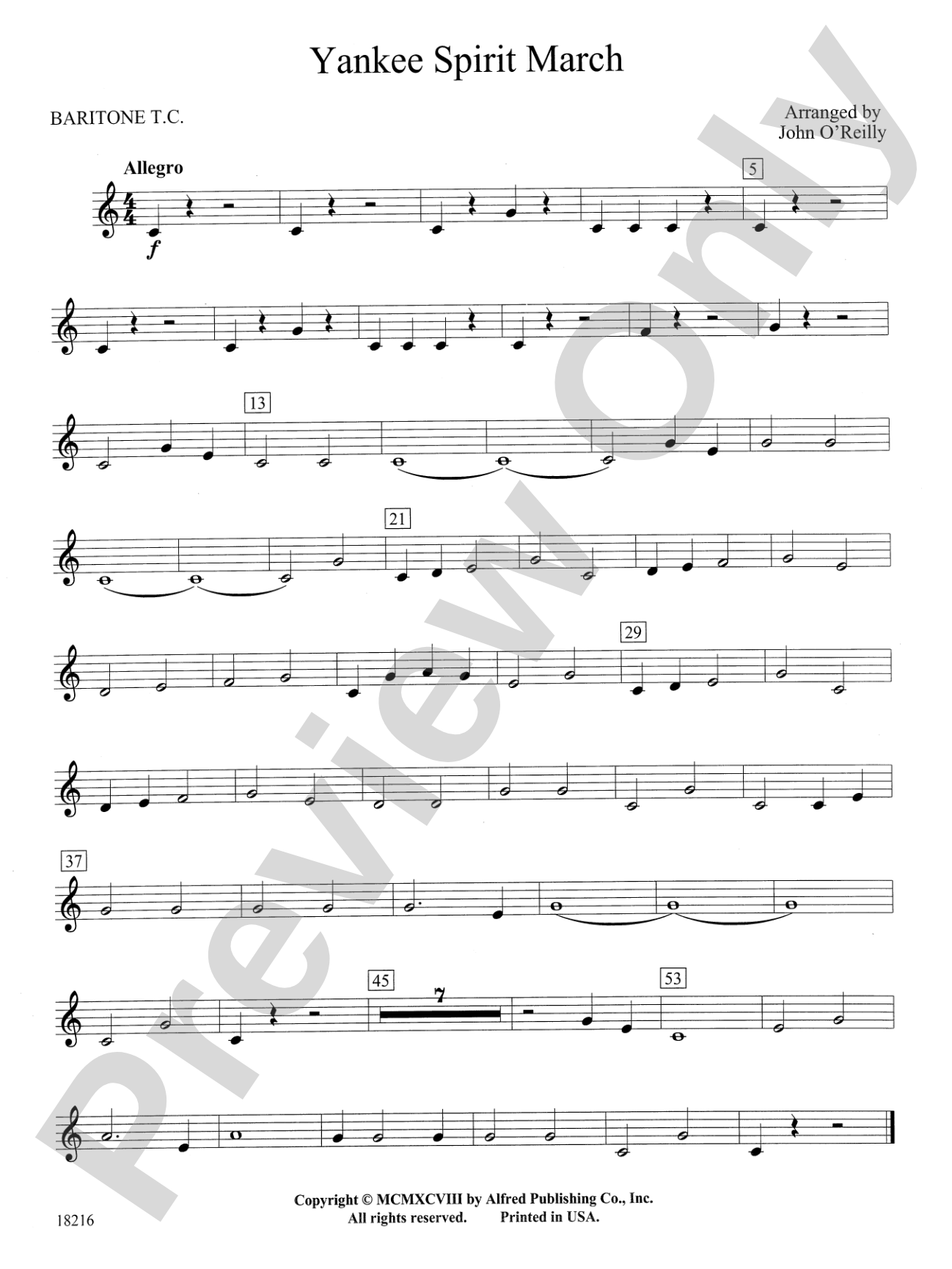 Yankee Spirit March: Baritone T.C.