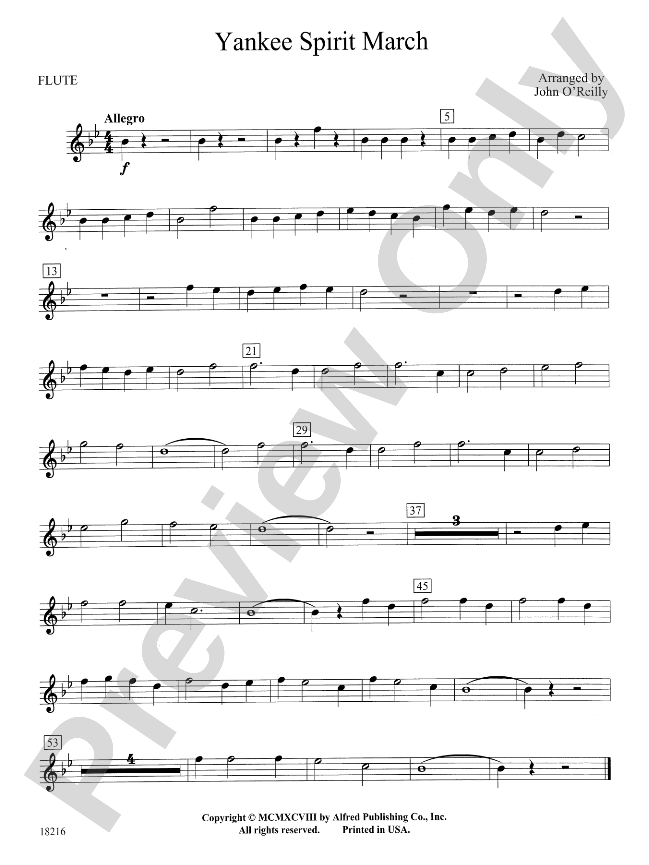 Yankee Spirit March: Flute