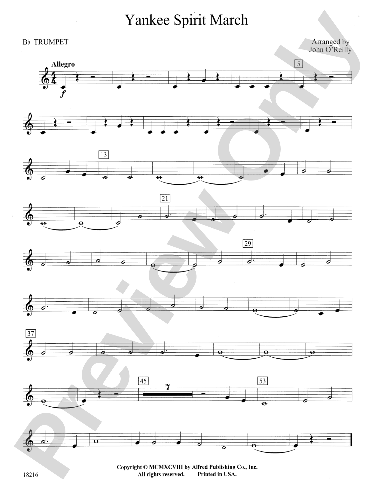 Yankee Spirit March: 1st B-flat Trumpet