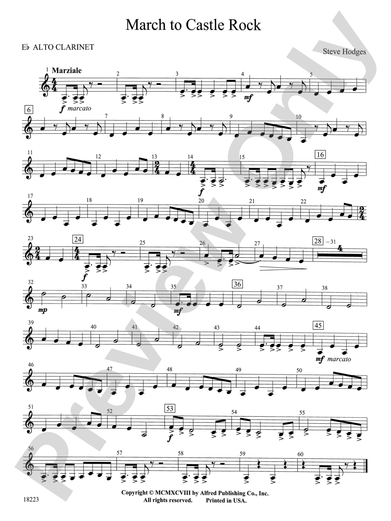 March to Castle Rock: E-flat Alto Clarinet