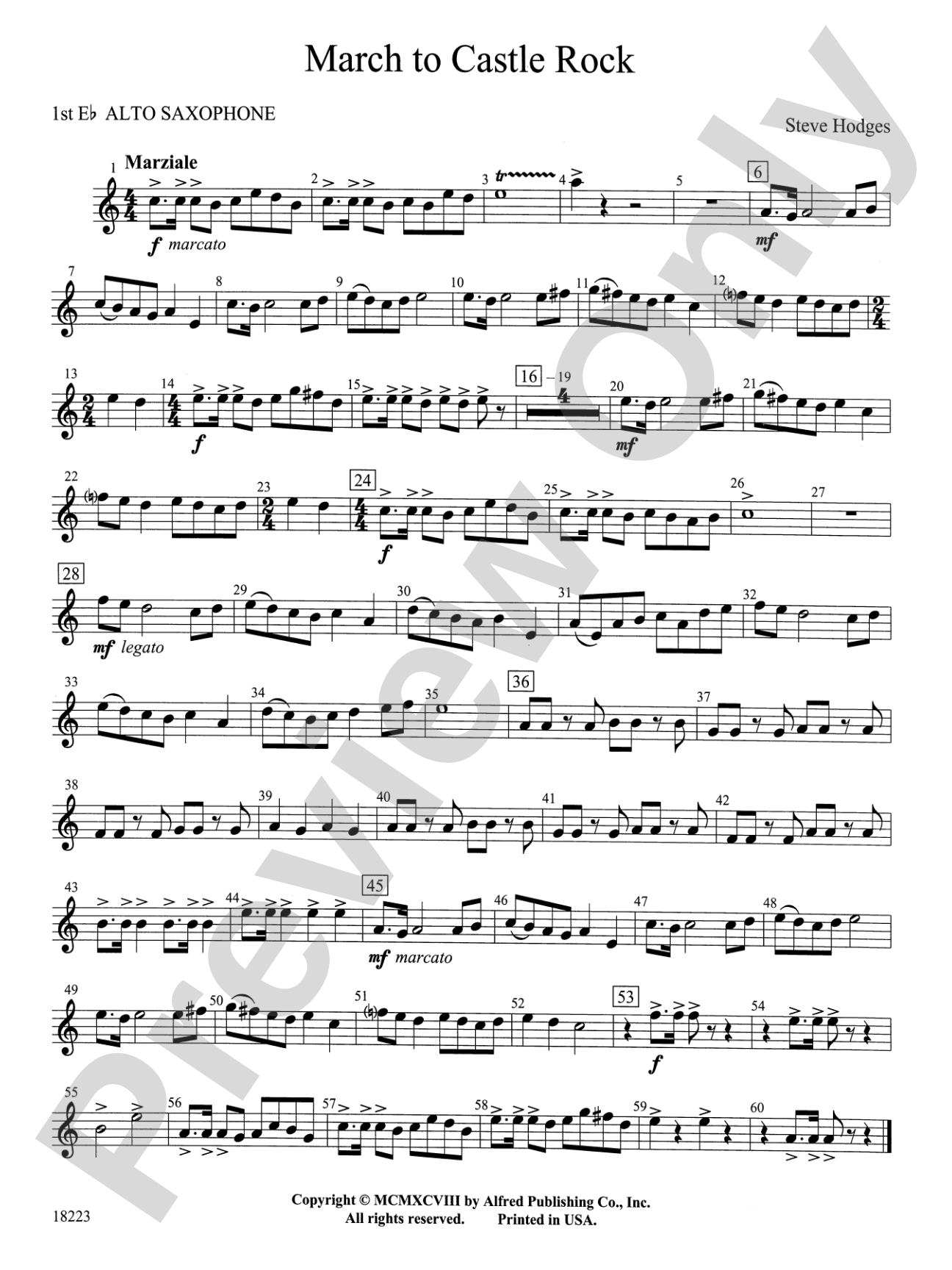 March to Castle Rock: E-flat Alto Saxophone