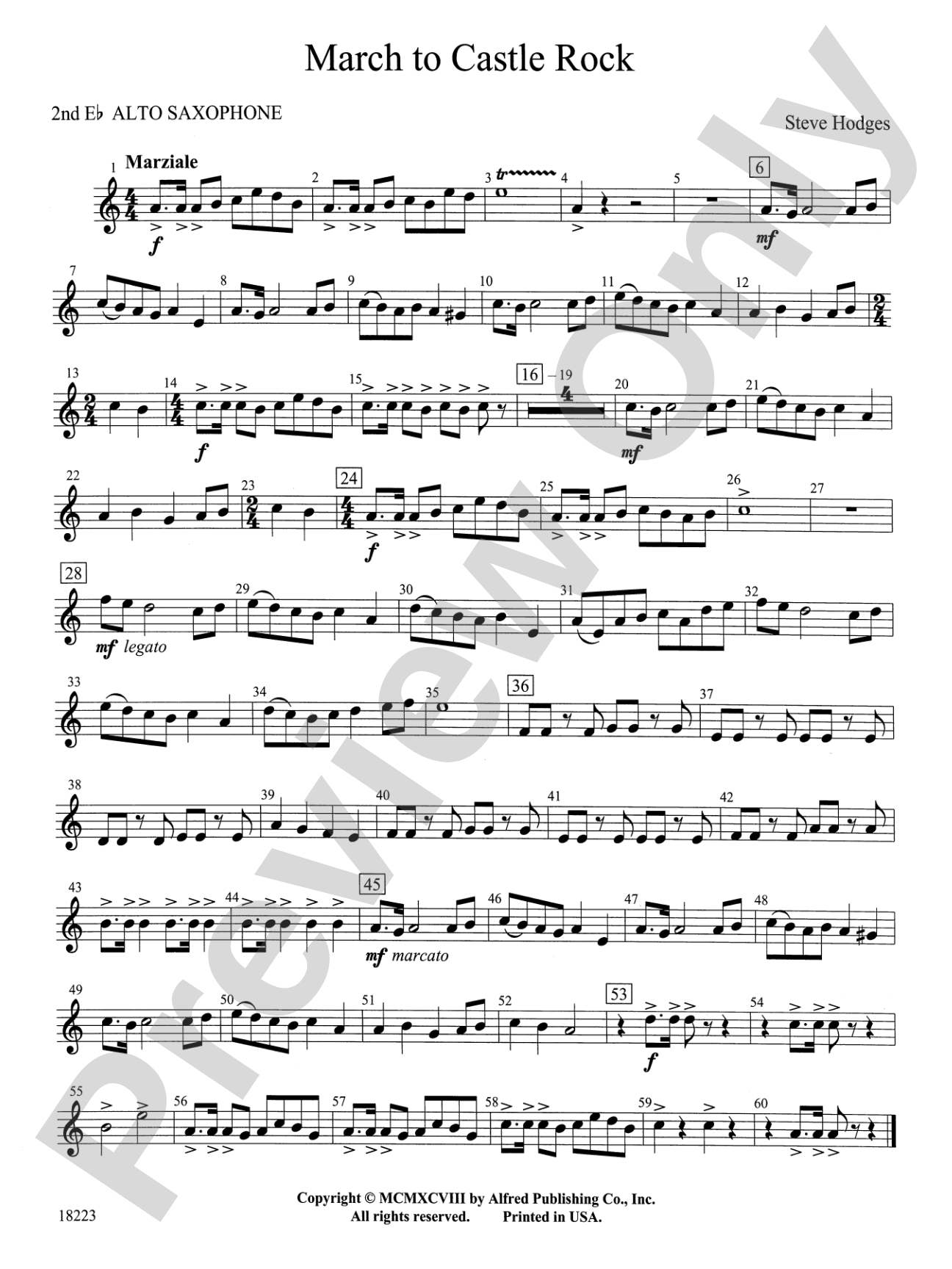 March to Castle Rock: 2nd E-flat Alto Saxophone