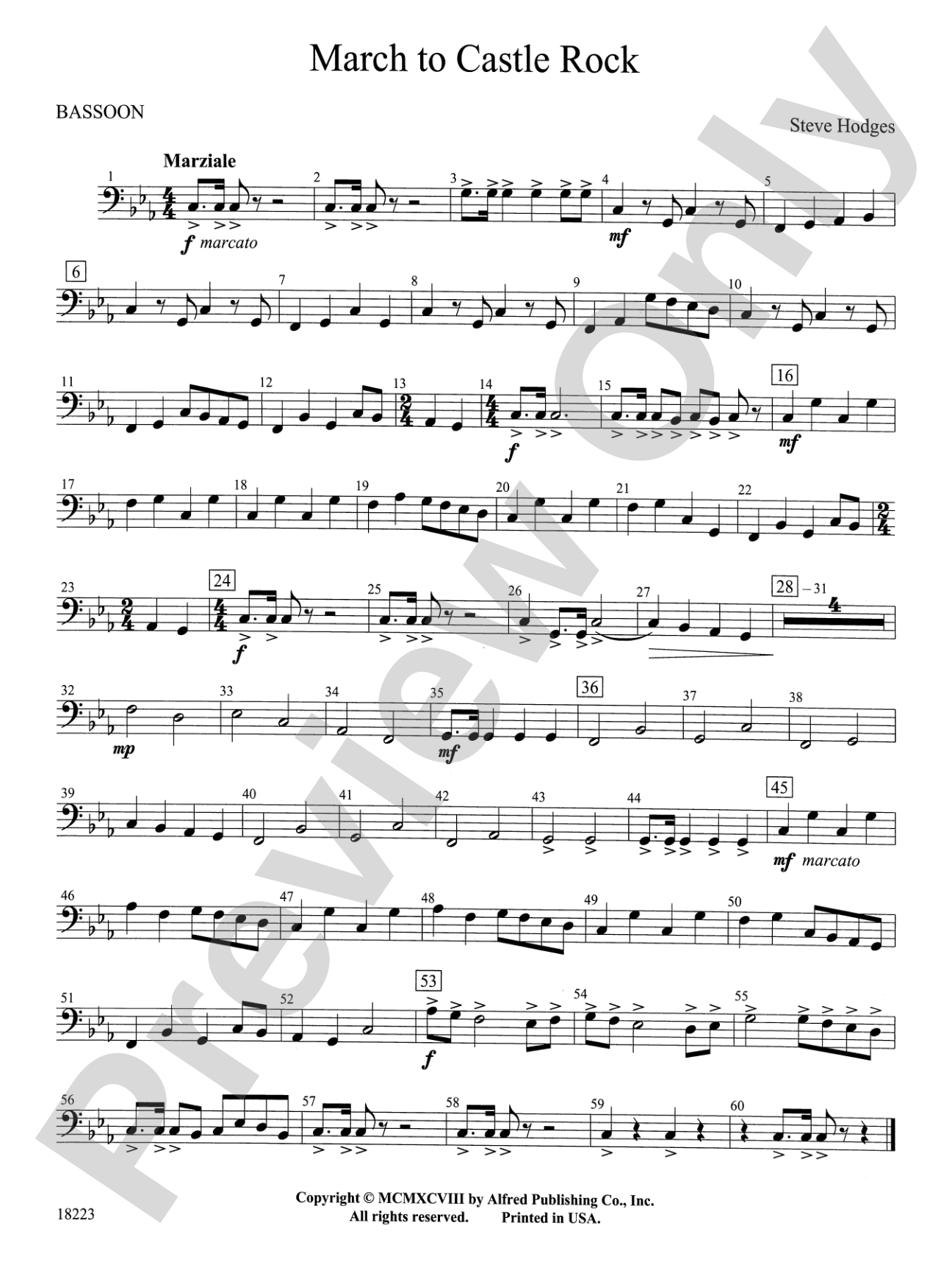 March to Castle Rock: Bassoon