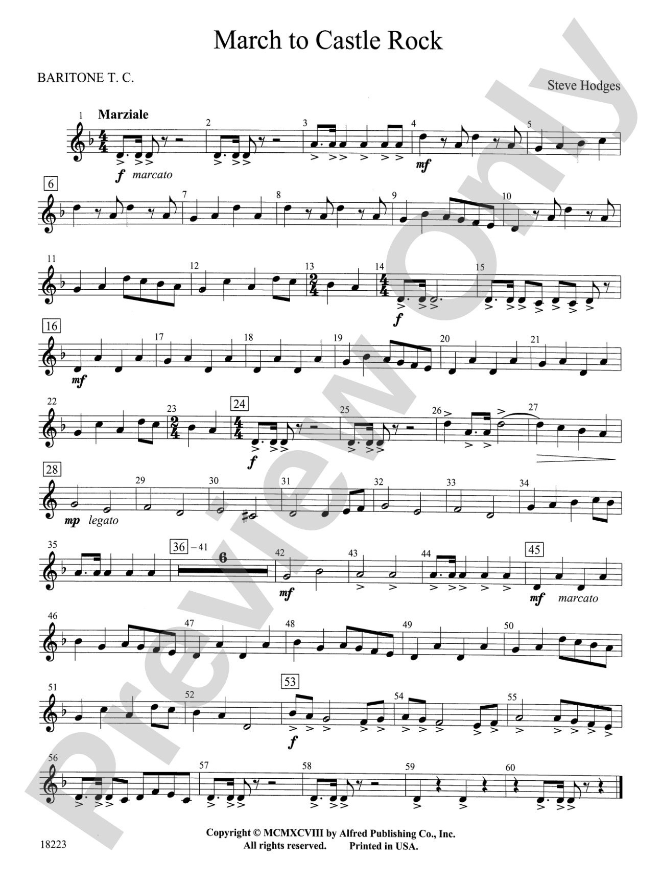 March to Castle Rock: Baritone T.C.