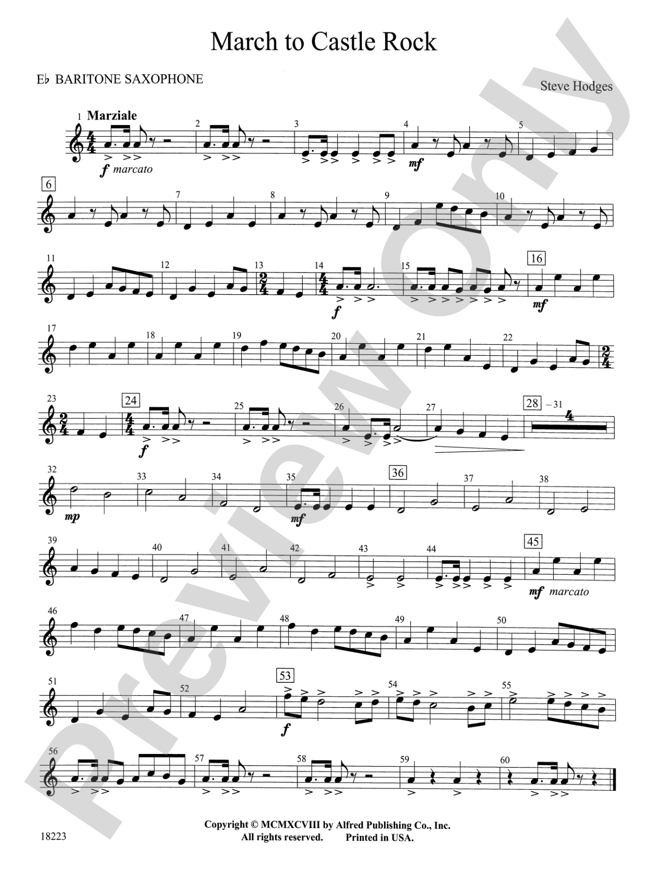 March to Castle Rock: E-flat Baritone Saxophone