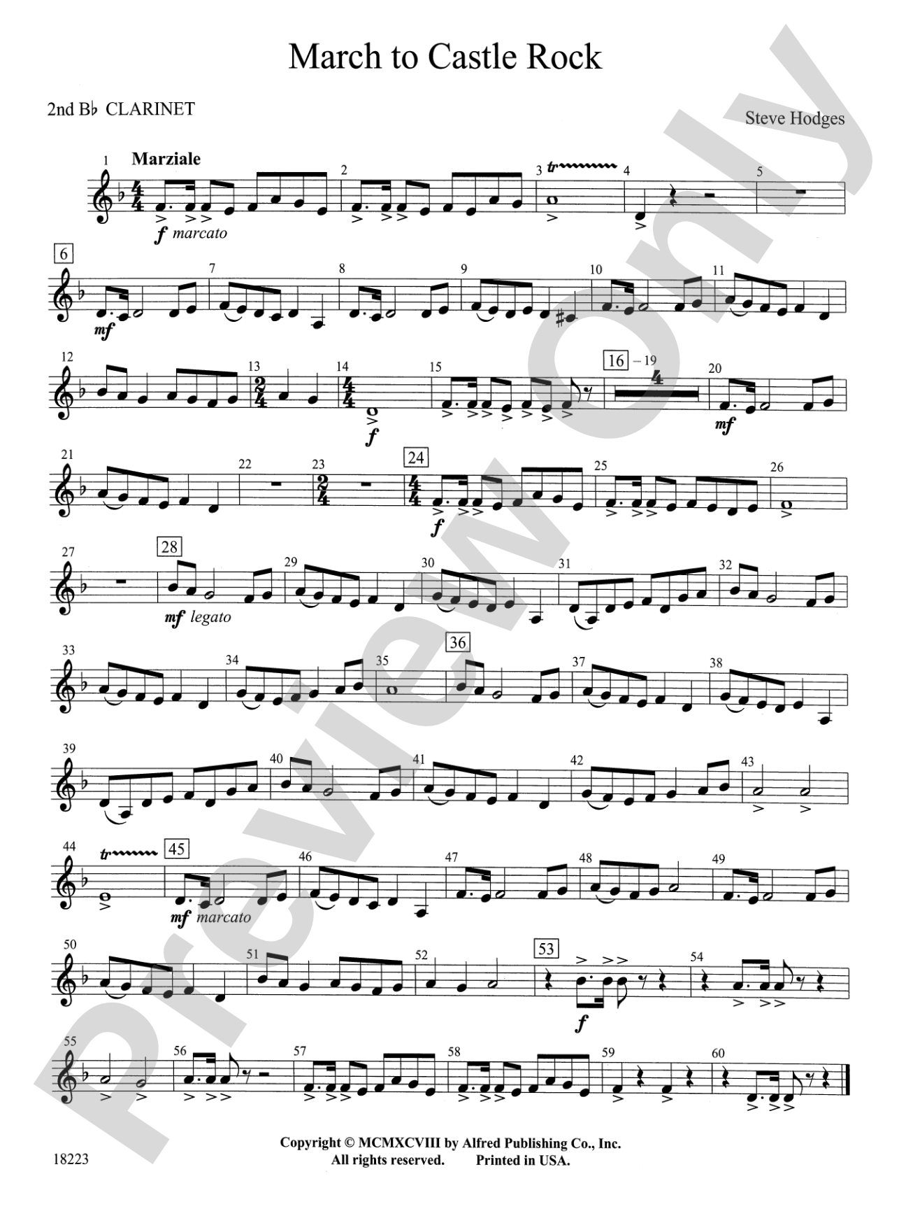 March to Castle Rock: 2nd B-flat Clarinet