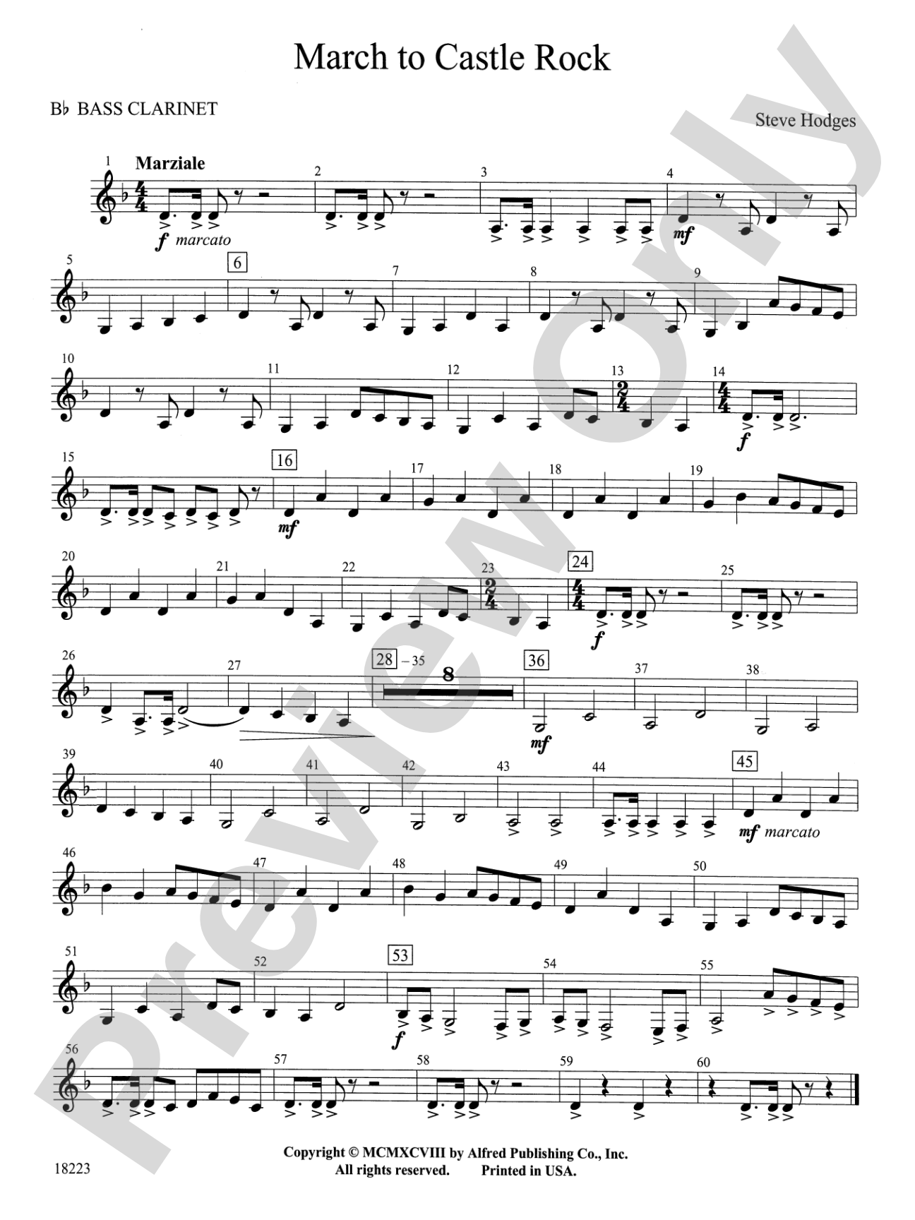 March to Castle Rock: B-flat Bass Clarinet