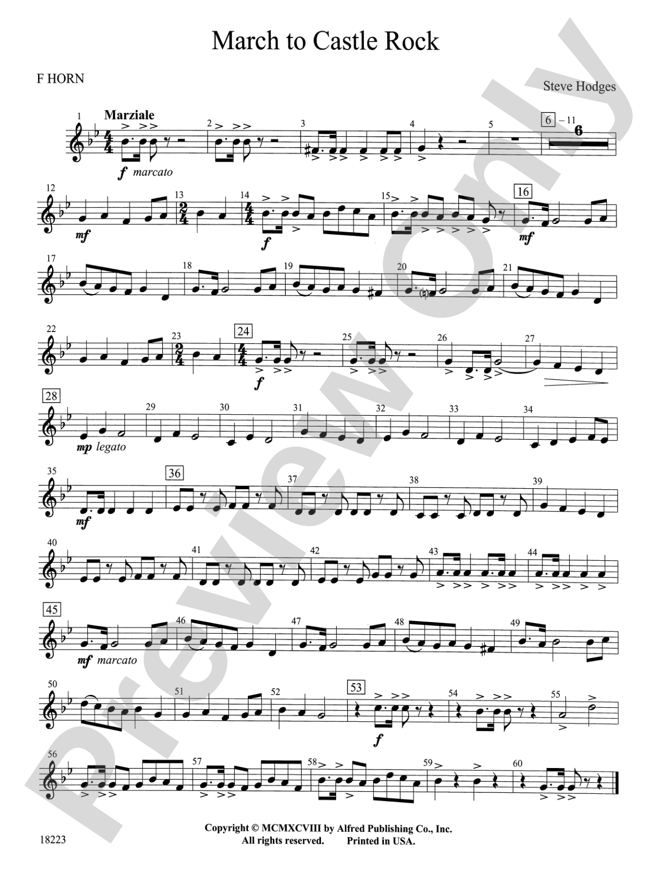 March to Castle Rock: 1st F Horn