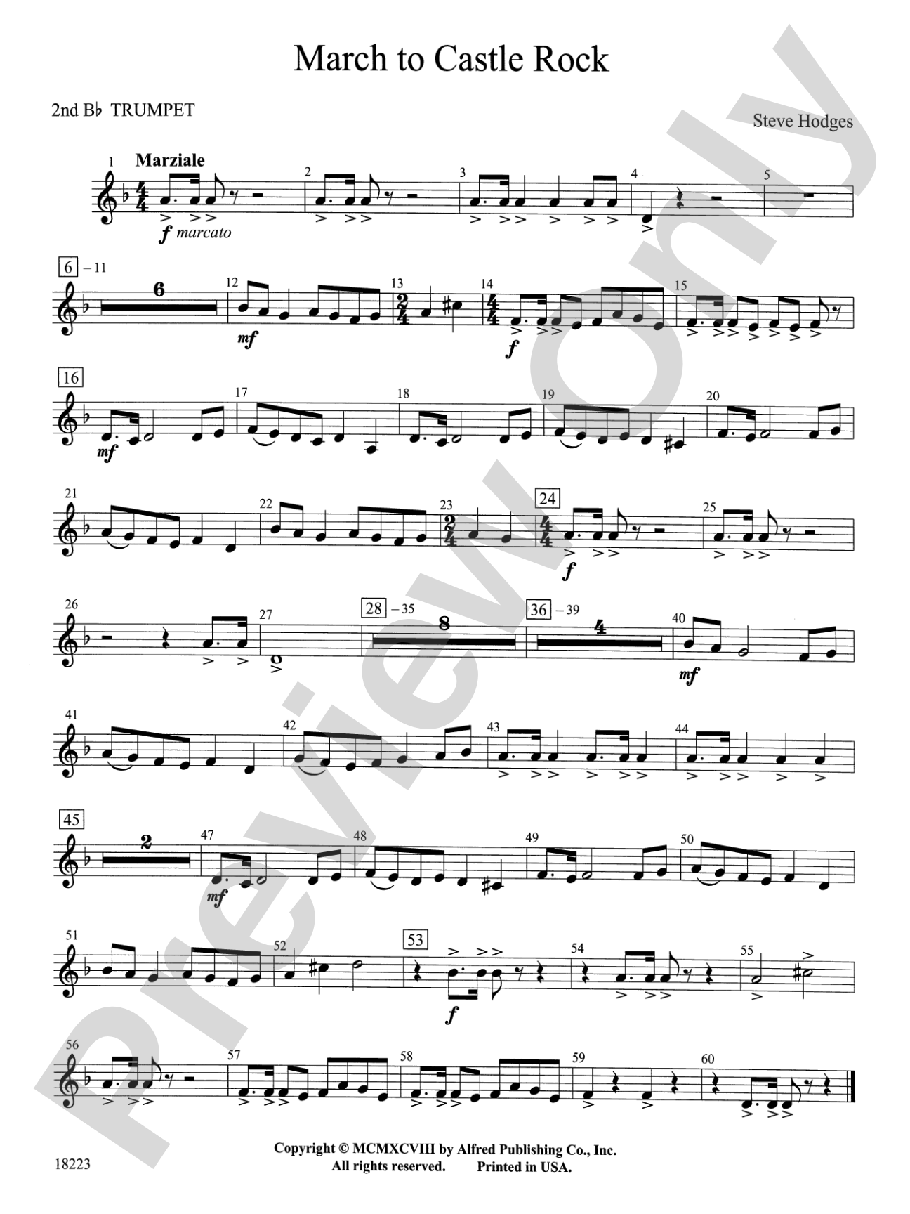 March to Castle Rock: 2nd B-flat Trumpet